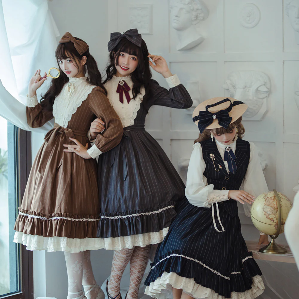 Miss point - Rose Silhouette - Vintage Classic Lolita OP - Image 5
