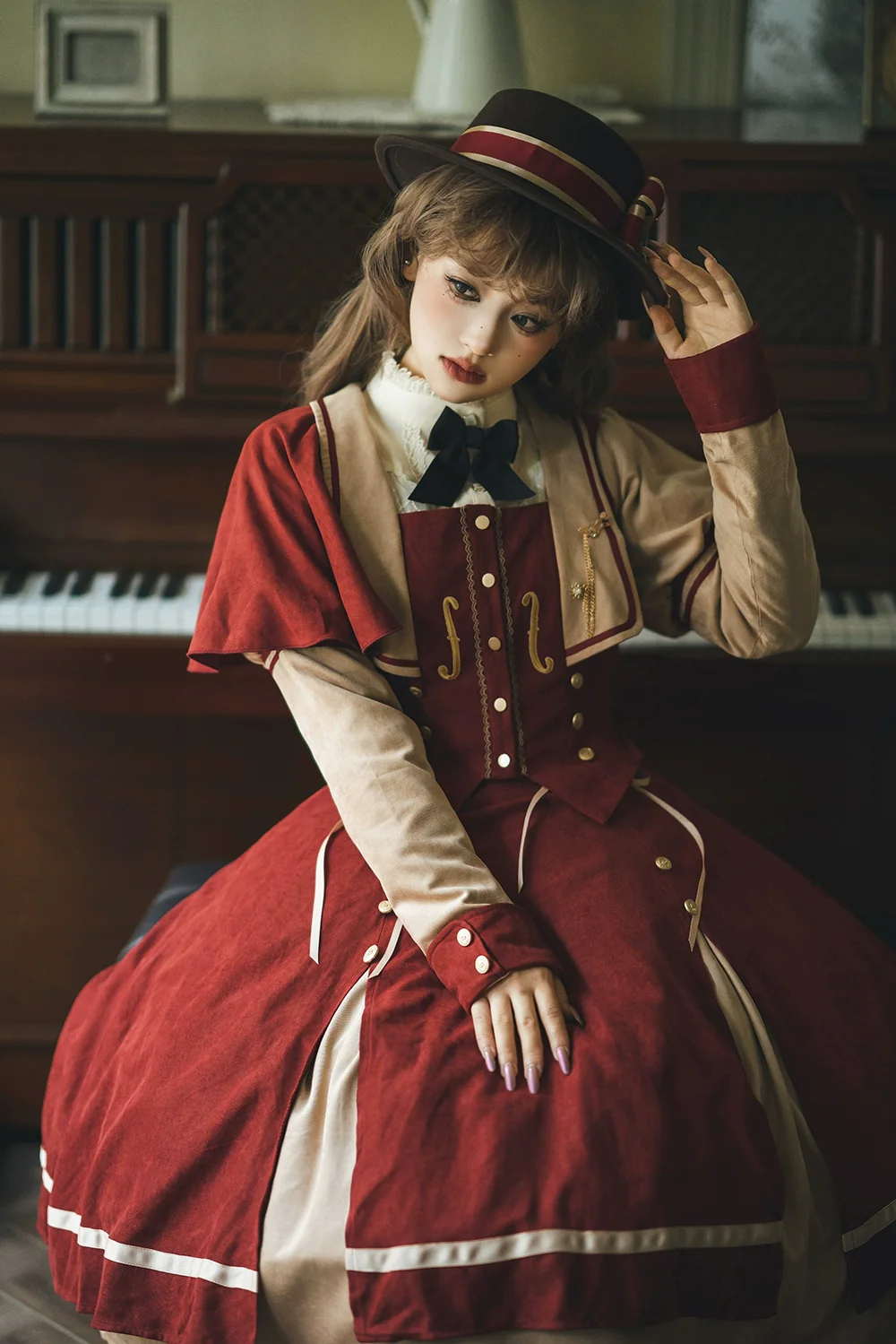 Golden Movement - Elegant Lolita Fishbone Skirt Customized - Image 28