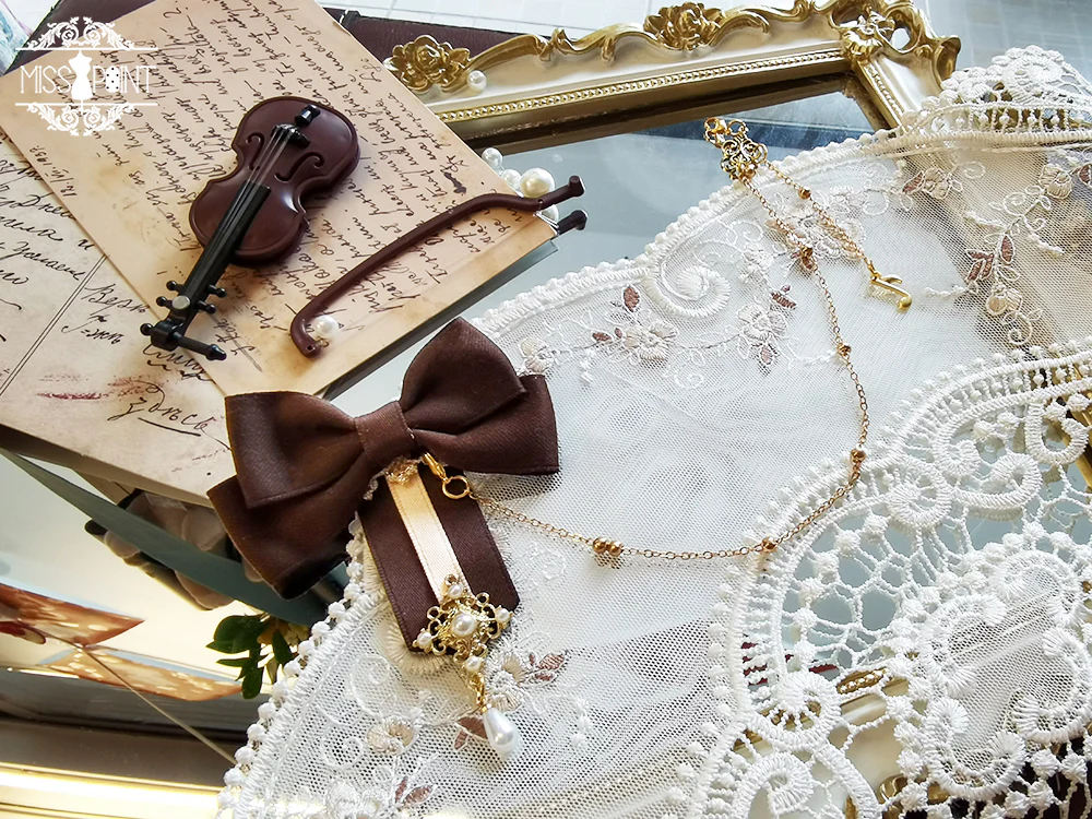 Golden Movement - Lolita Accessory Brooch Bow Tie KC - Image 13