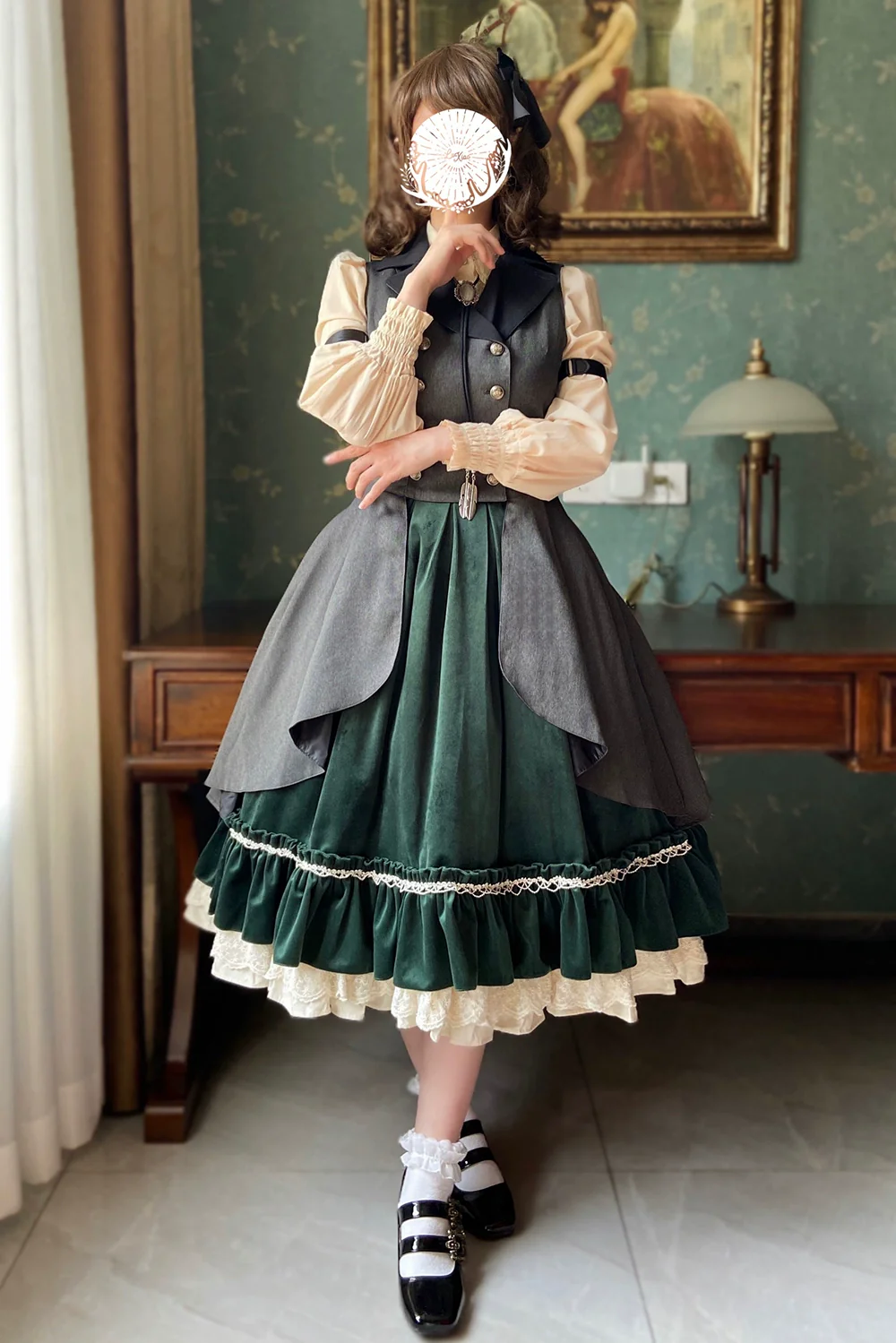 Rose Doll - Retro Lolita Vest Velvet Lolita Waistcoat - Image 14