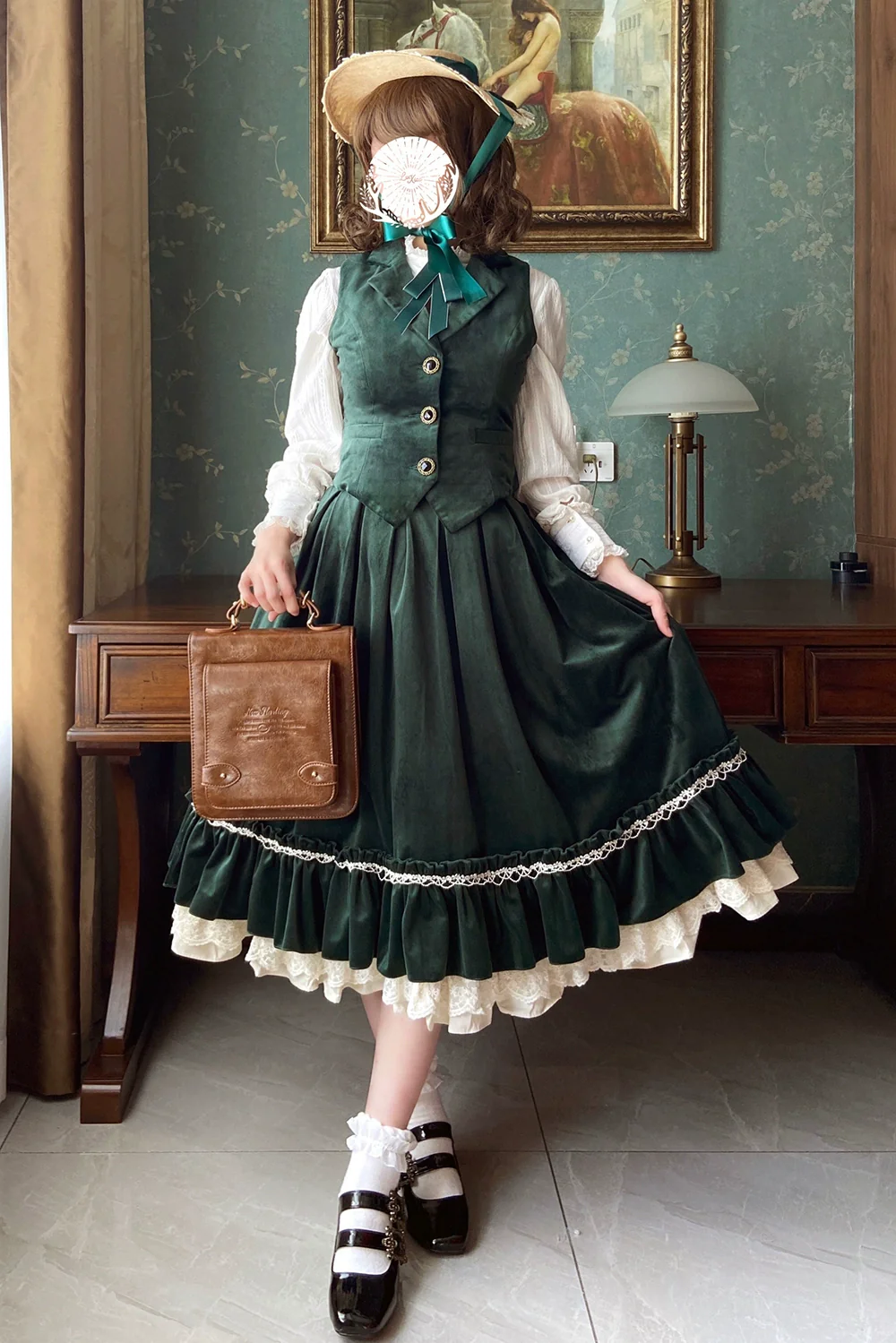 Rose Doll - Retro Lolita Vest Velvet Lolita Waistcoat - Image 16