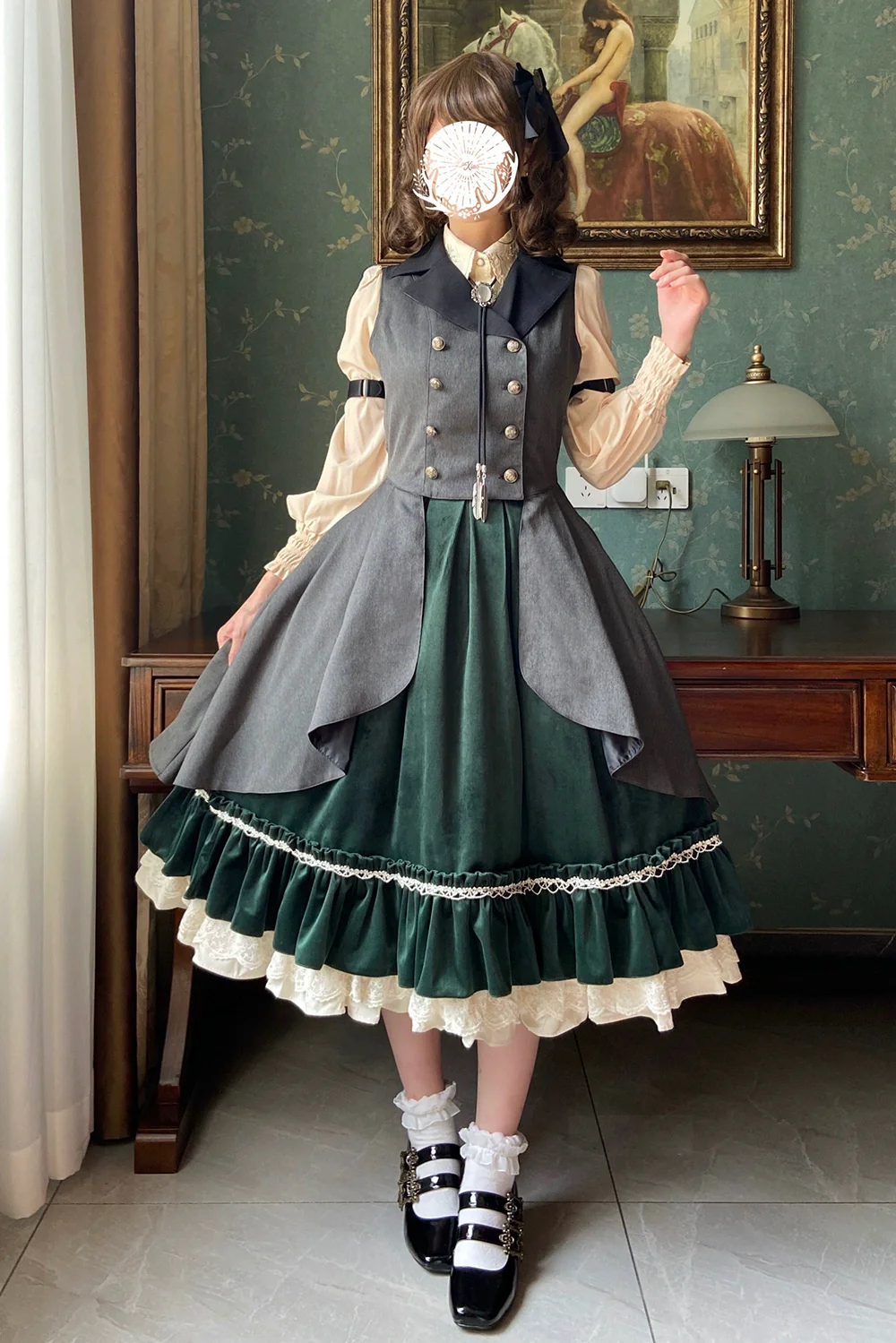 Rose Doll - Retro Lolita Vest Velvet Lolita Waistcoat - Image 17
