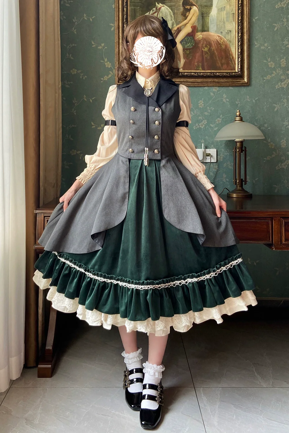 Rose Doll - Retro Lolita Vest Velvet Lolita Waistcoat - Image 19