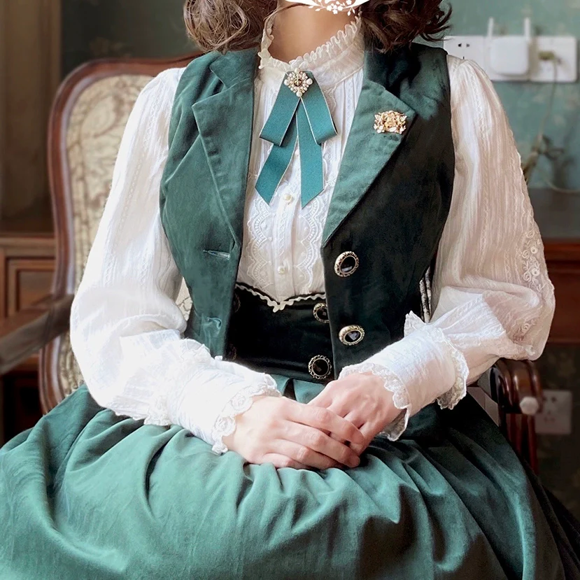 Rose Doll - Retro Lolita Vest Velvet Lolita Waistcoat - Image 20