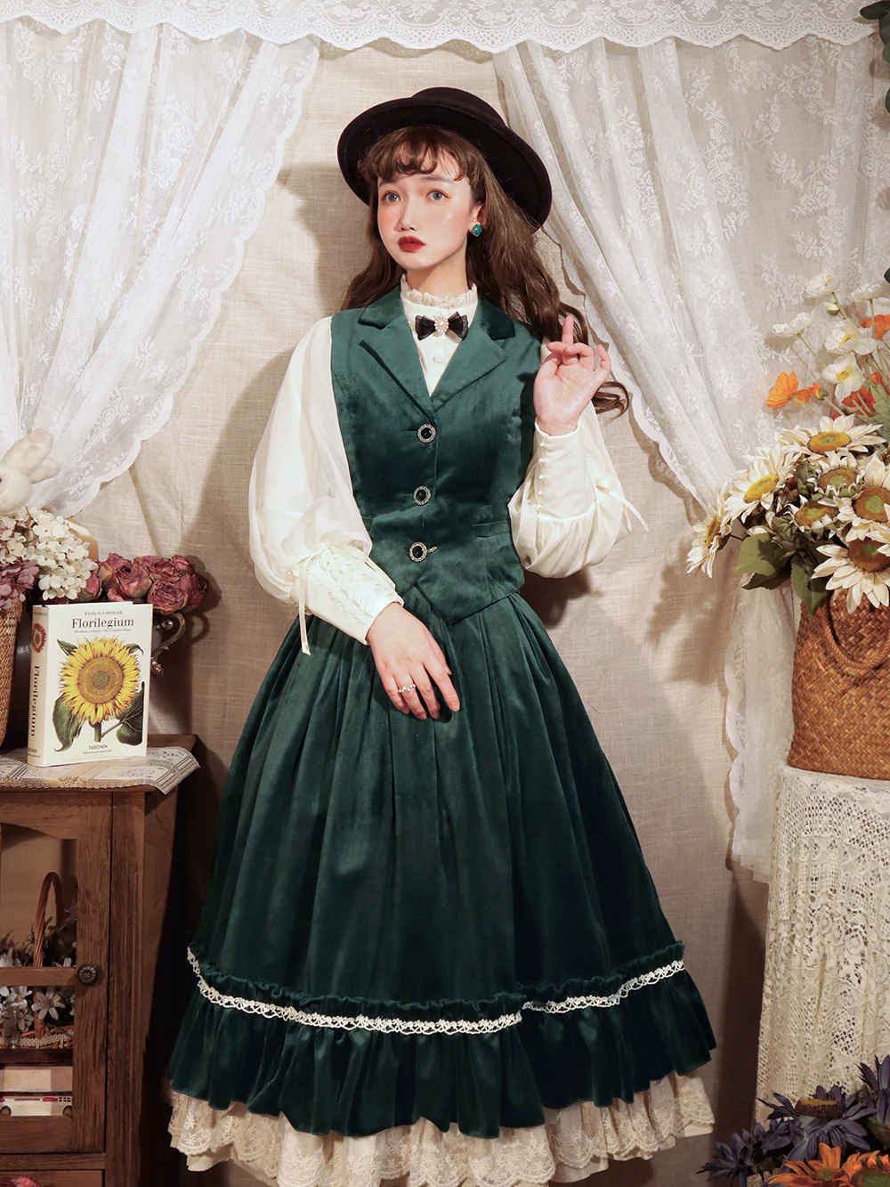 Rose Doll - Retro Lolita Vest Velvet Lolita Waistcoat - Image 24