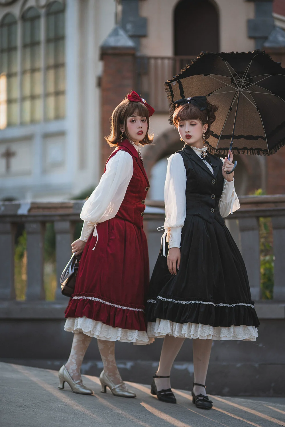 Rose Doll - Retro Lolita Vest Velvet Lolita Waistcoat - Image 3