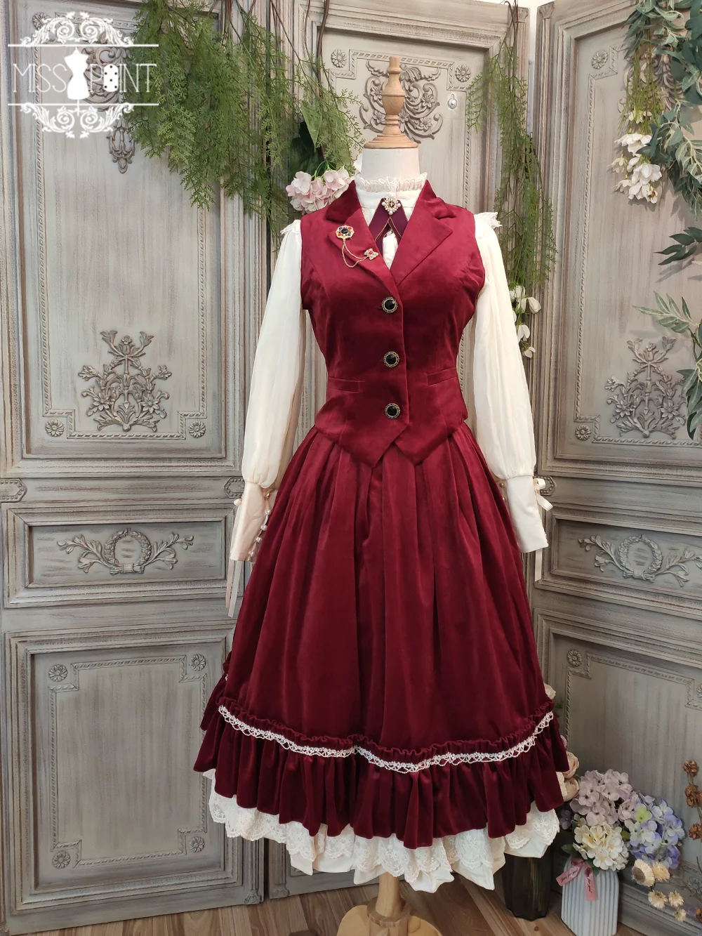 Rose Doll - Retro Lolita Vest Velvet Lolita Waistcoat - Image 34