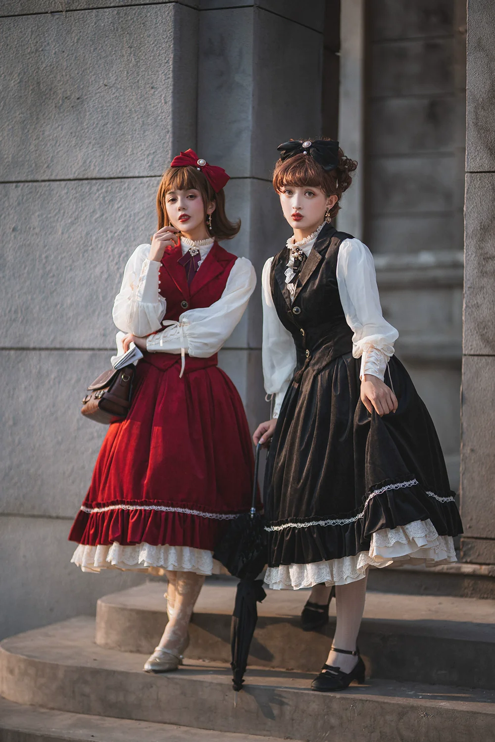Rose Doll - Retro Lolita Vest Velvet Lolita Waistcoat - Image 4