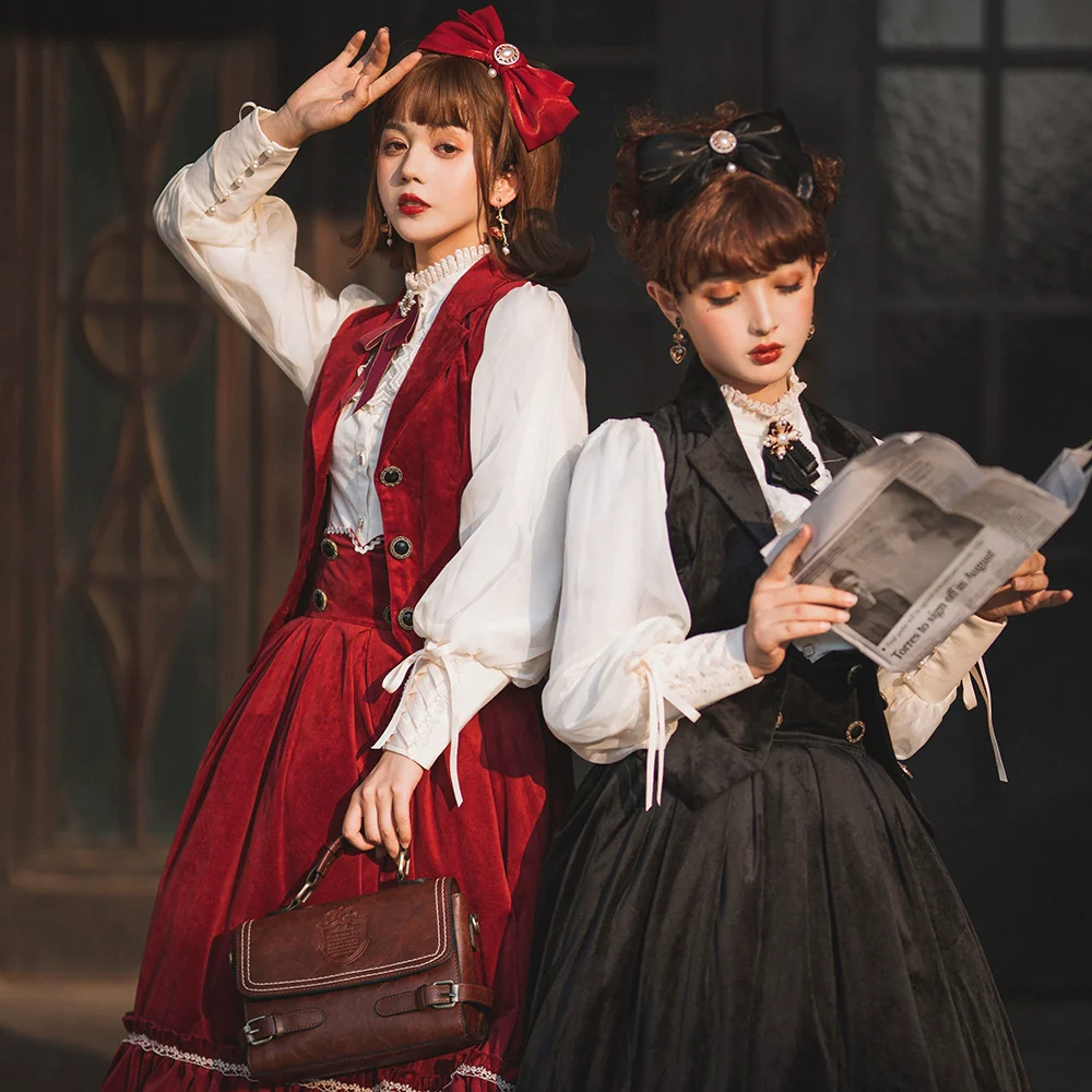 Rose Doll - Retro Lolita Vest Velvet Lolita Waistcoat - Image 5