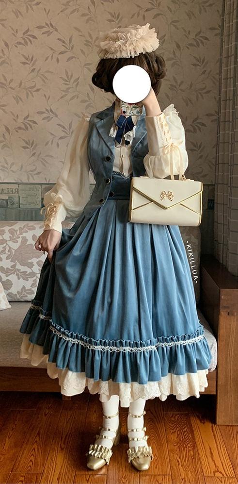 Rose Doll - Retro Lolita Vest Velvet Lolita Waistcoat - Image 9