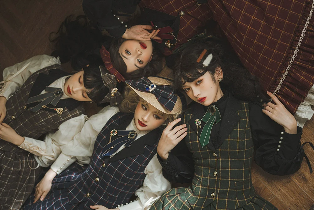 Rose - Elegant Lolita Pliad Print Vest Customized - Image 11