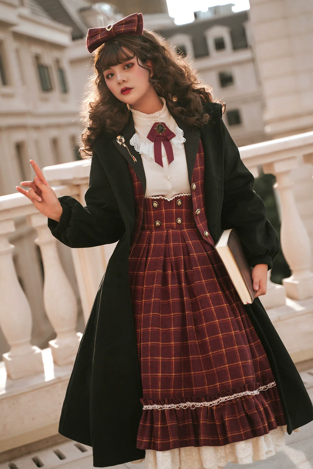 Rose - Elegant Lolita Pliad Print Vest Customized - Image 15
