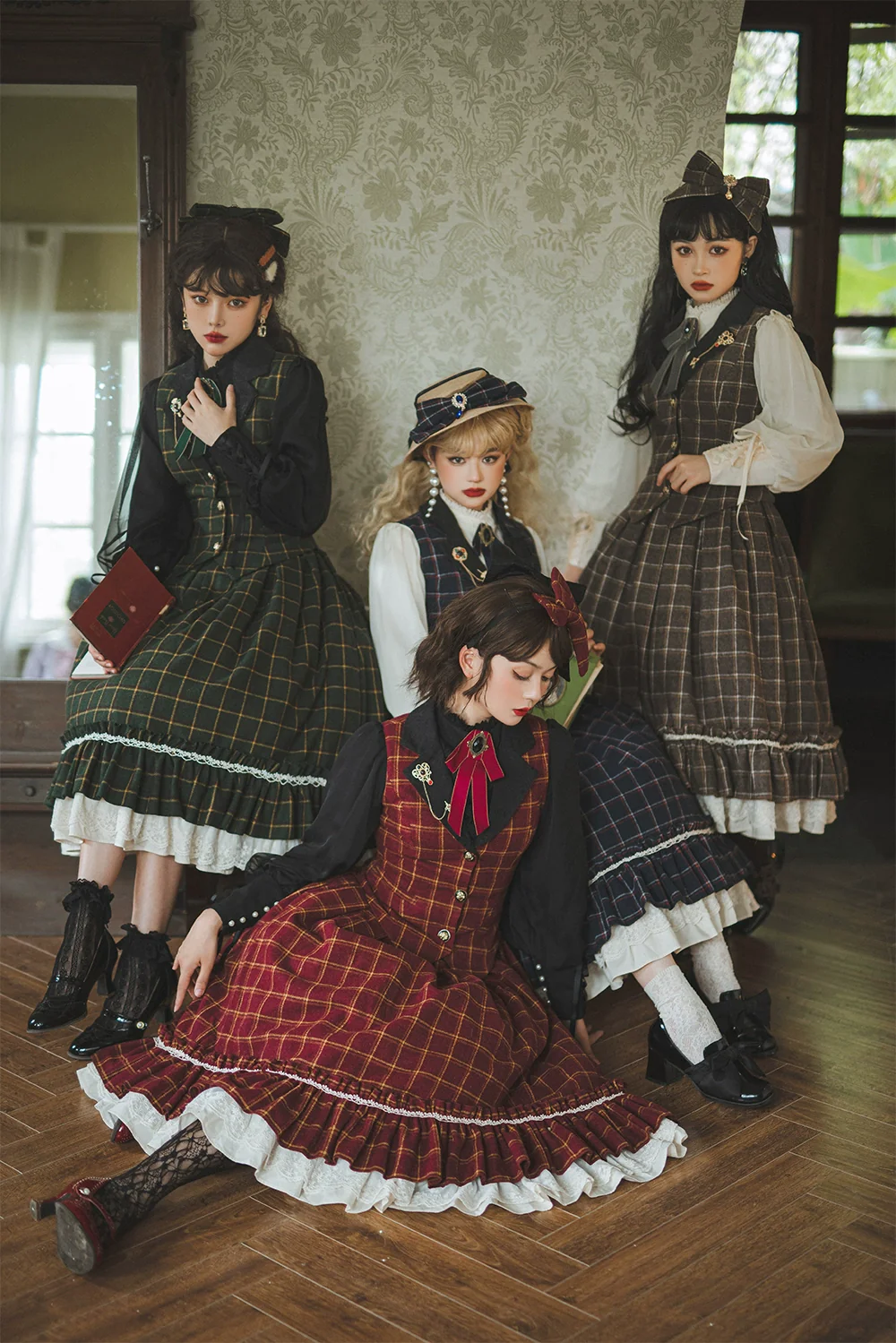 Rose - Elegant Lolita Pliad Print Vest Customized - Image 16