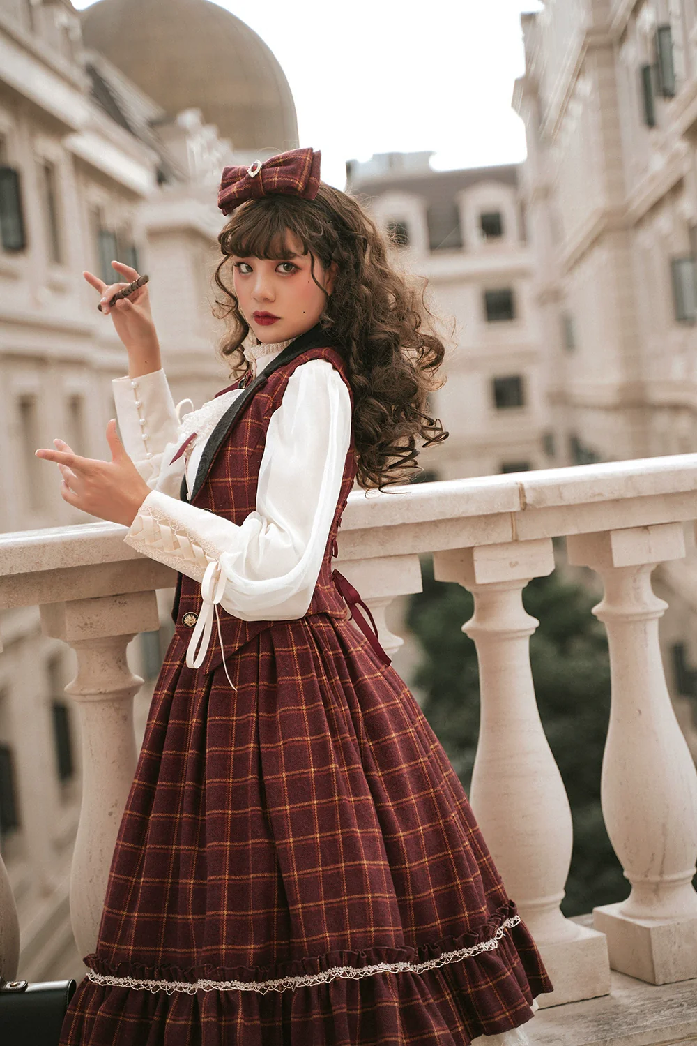 Rose - Elegant Lolita Pliad Print Vest Customized - Image 24