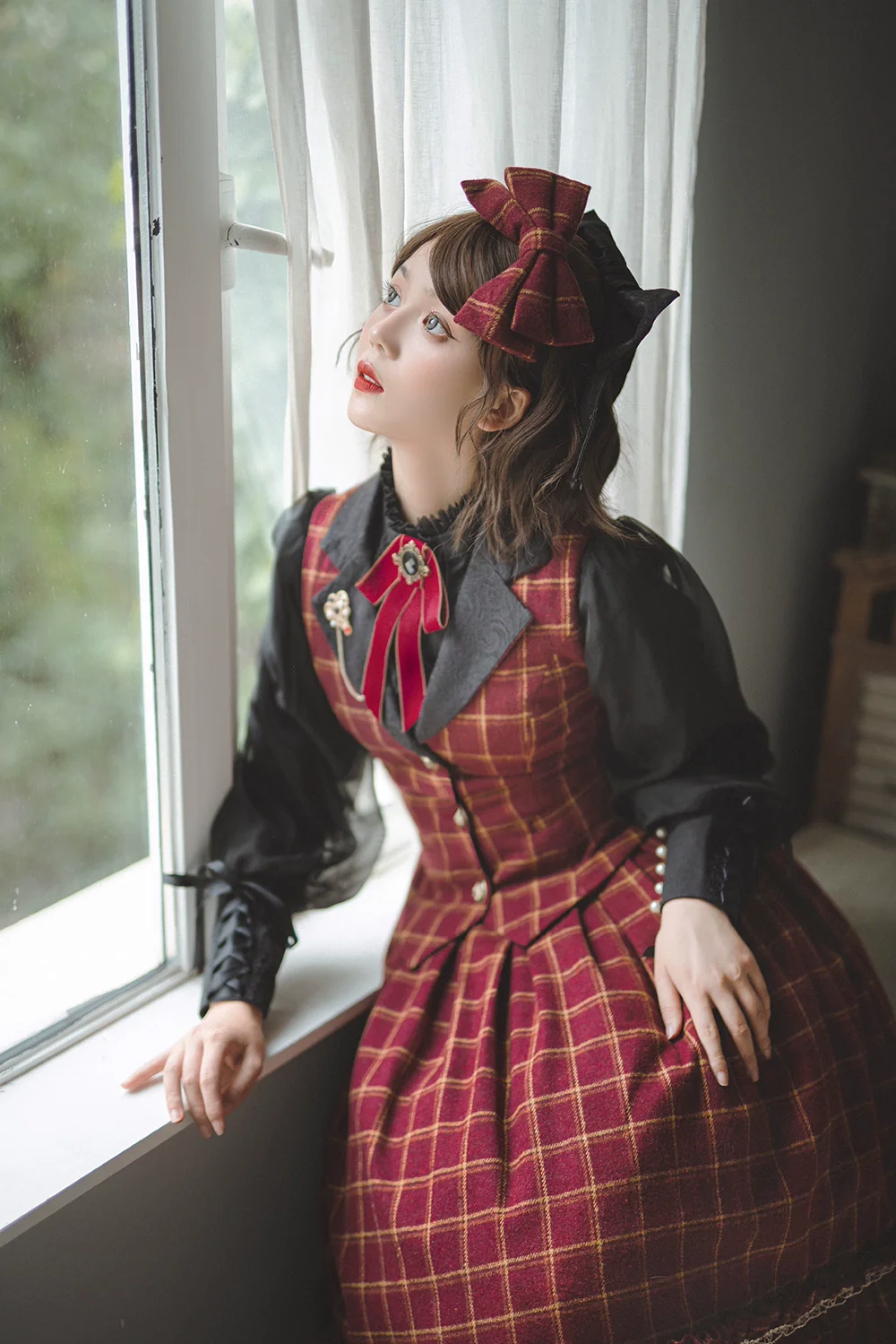 Rose - Elegant Lolita Pliad Print Vest Customized - Image 25