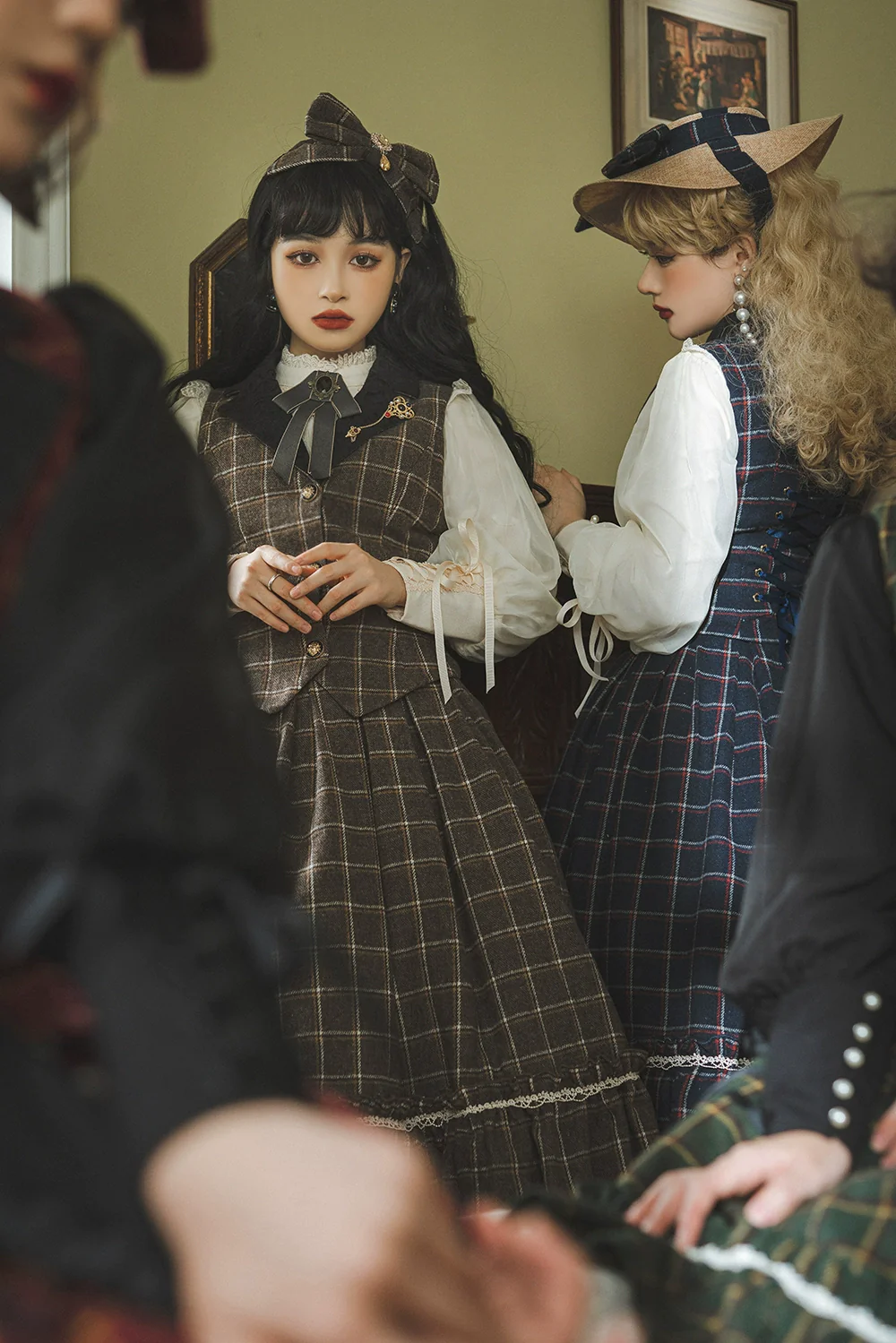 Rose - Elegant Lolita Pliad Print Vest Customized - Image 32