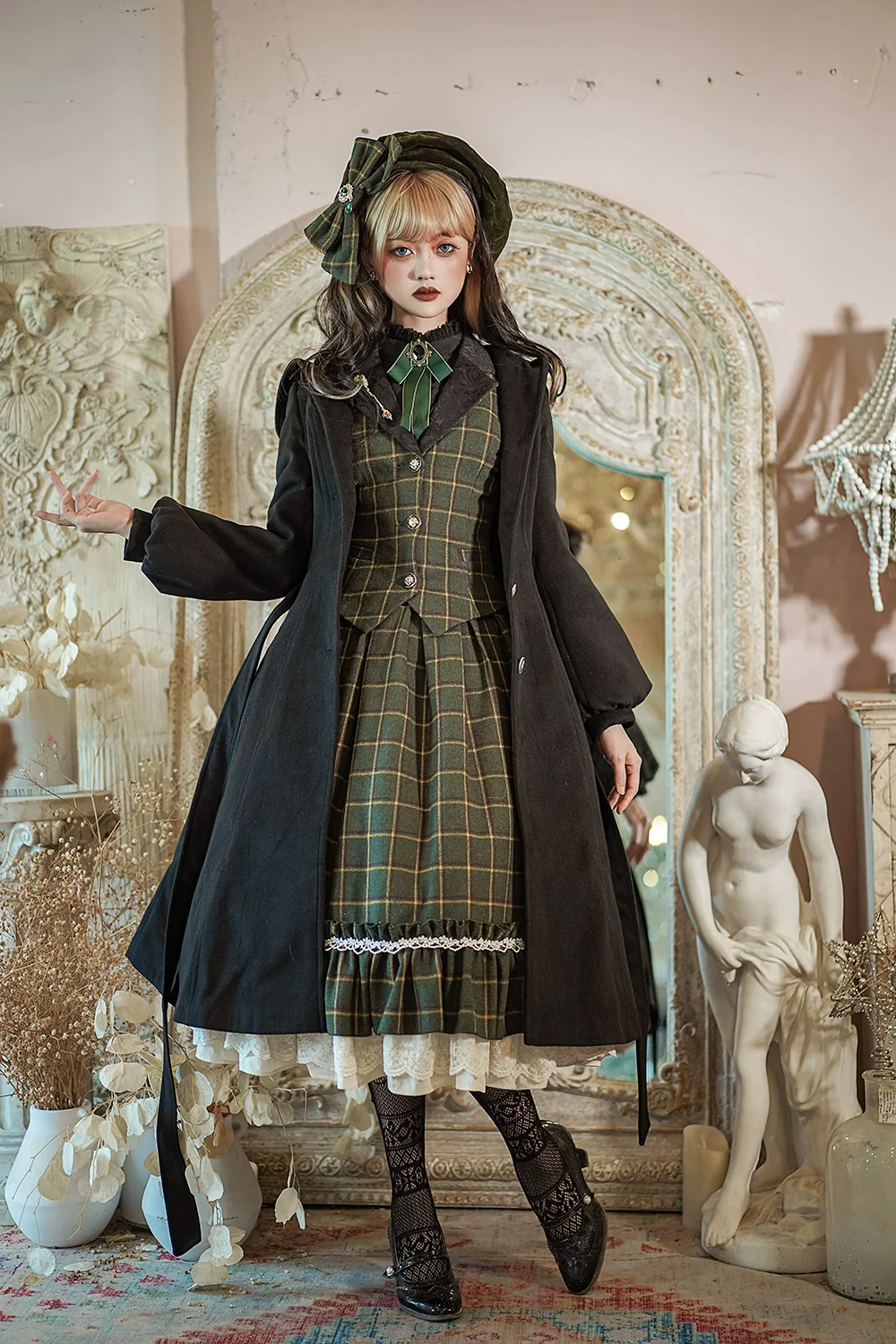 Rose - Elegant Lolita Pliad Print Vest Customized - Image 36