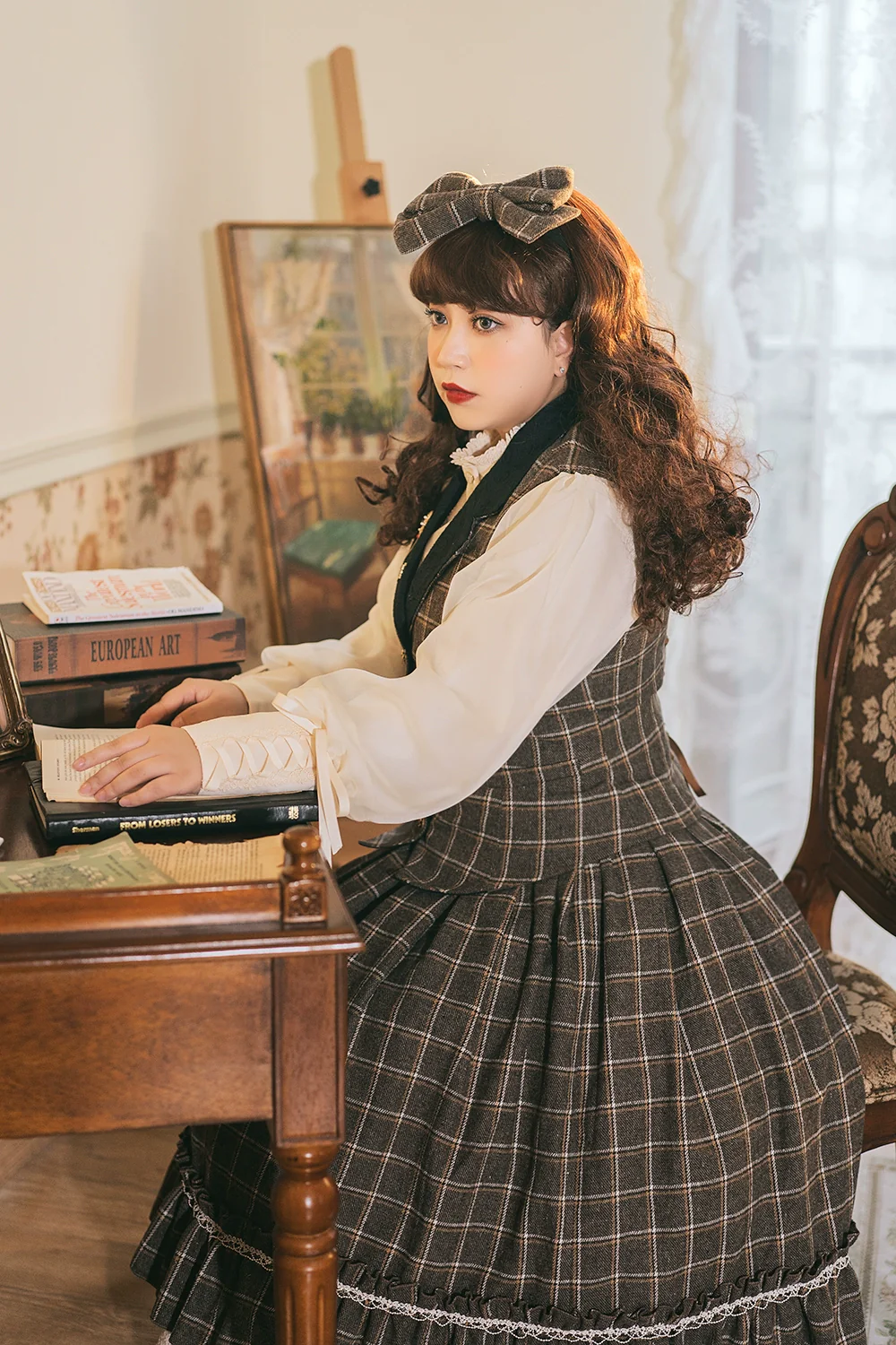 Rose - Elegant Lolita Pliad Print Vest Customized - Image 43