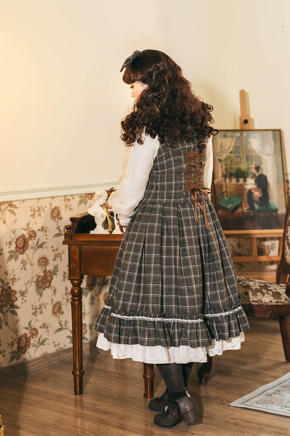 Rose - Elegant Lolita Pliad Print Vest Customized - Image 46