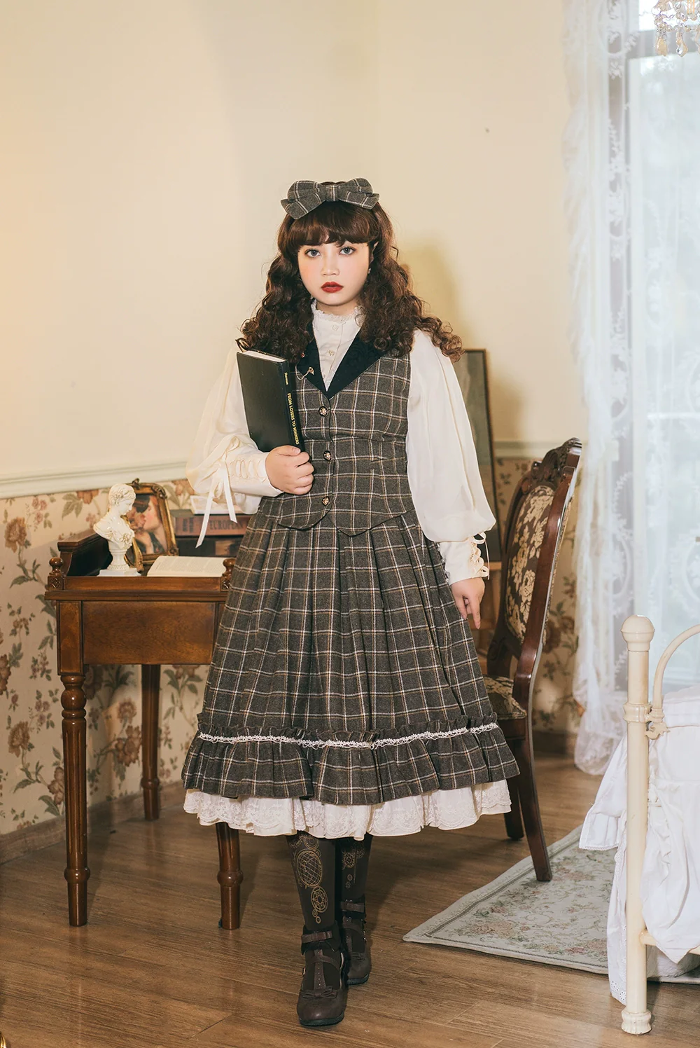 Rose - Elegant Lolita Pliad Print Vest Customized - Image 48