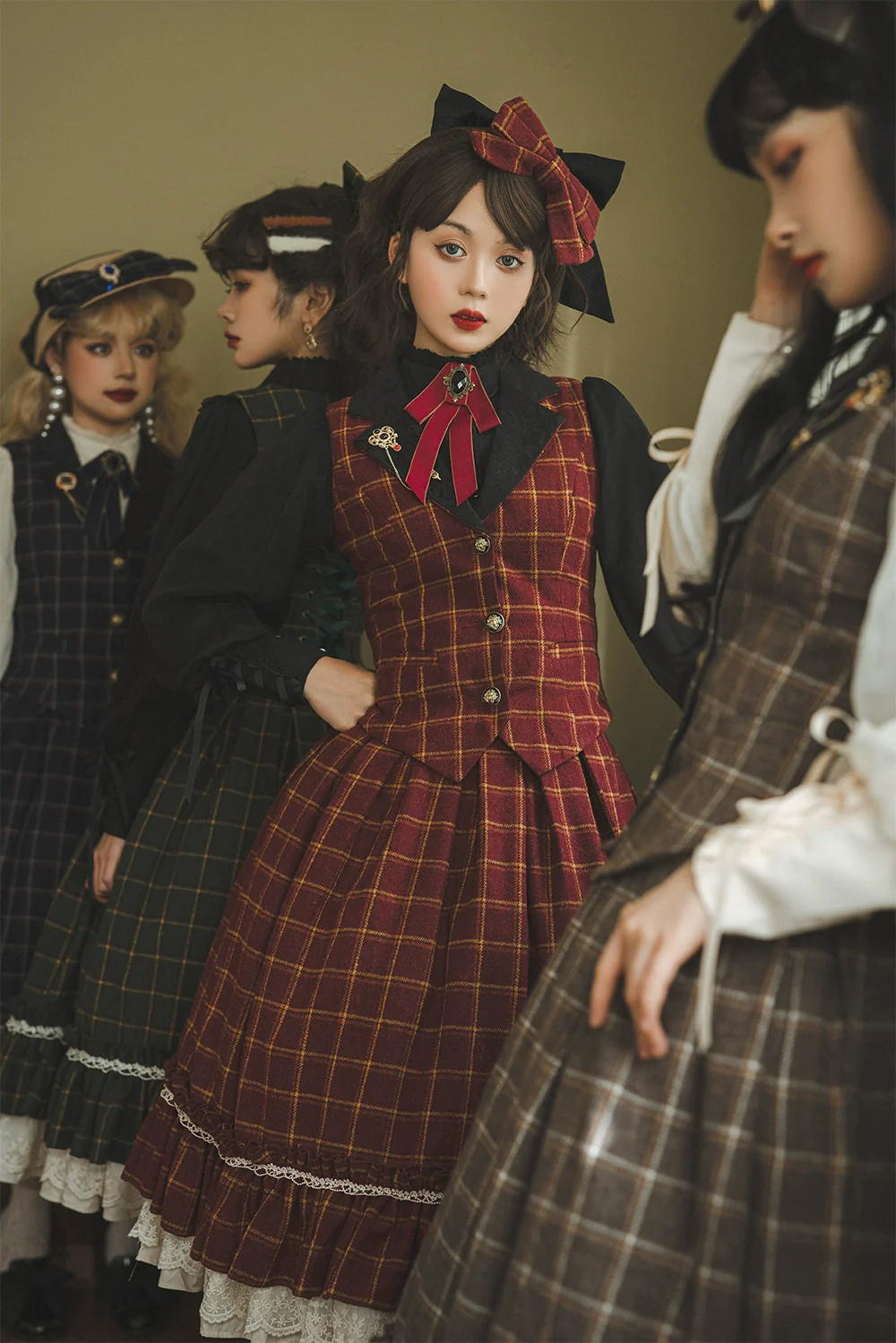 Rose - Elegant Lolita Pliad Print Vest Customized - Image 5