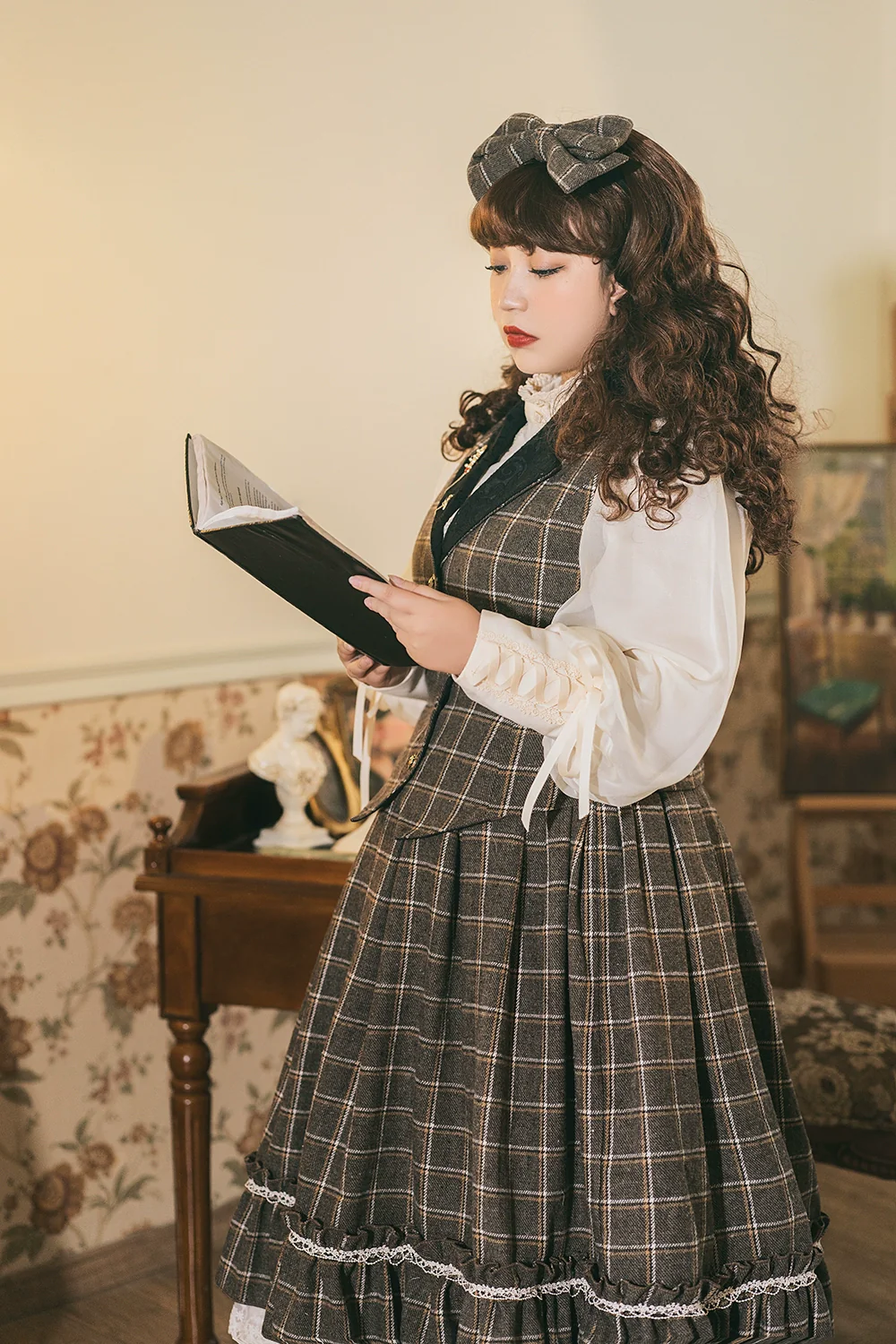 Rose - Elegant Lolita Pliad Print Vest Customized - Image 51