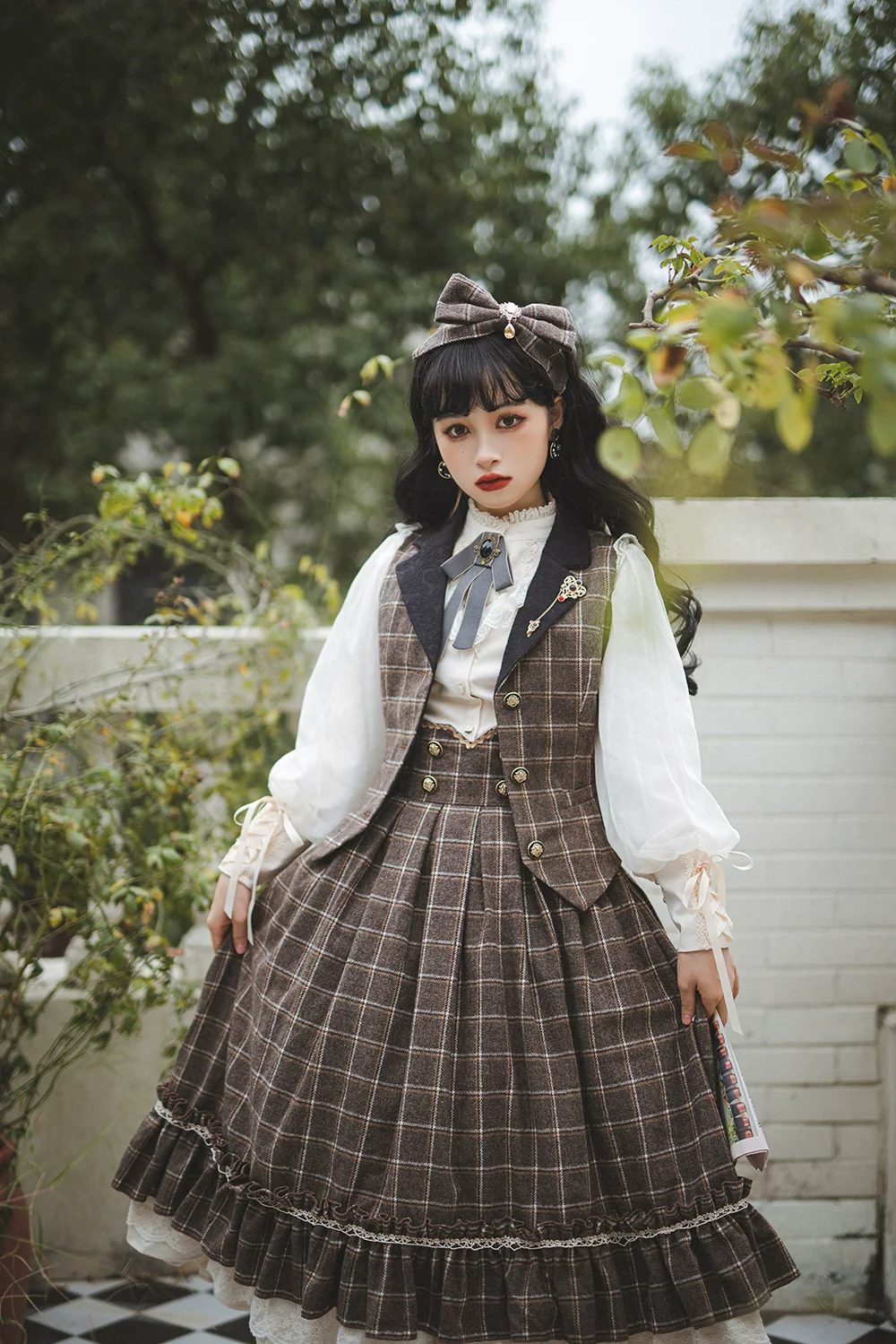 Rose - Elegant Lolita Pliad Print Vest Customized - Image 52