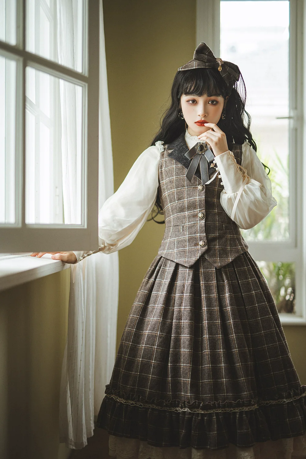 Rose - Elegant Lolita Pliad Print Vest Customized - Image 53