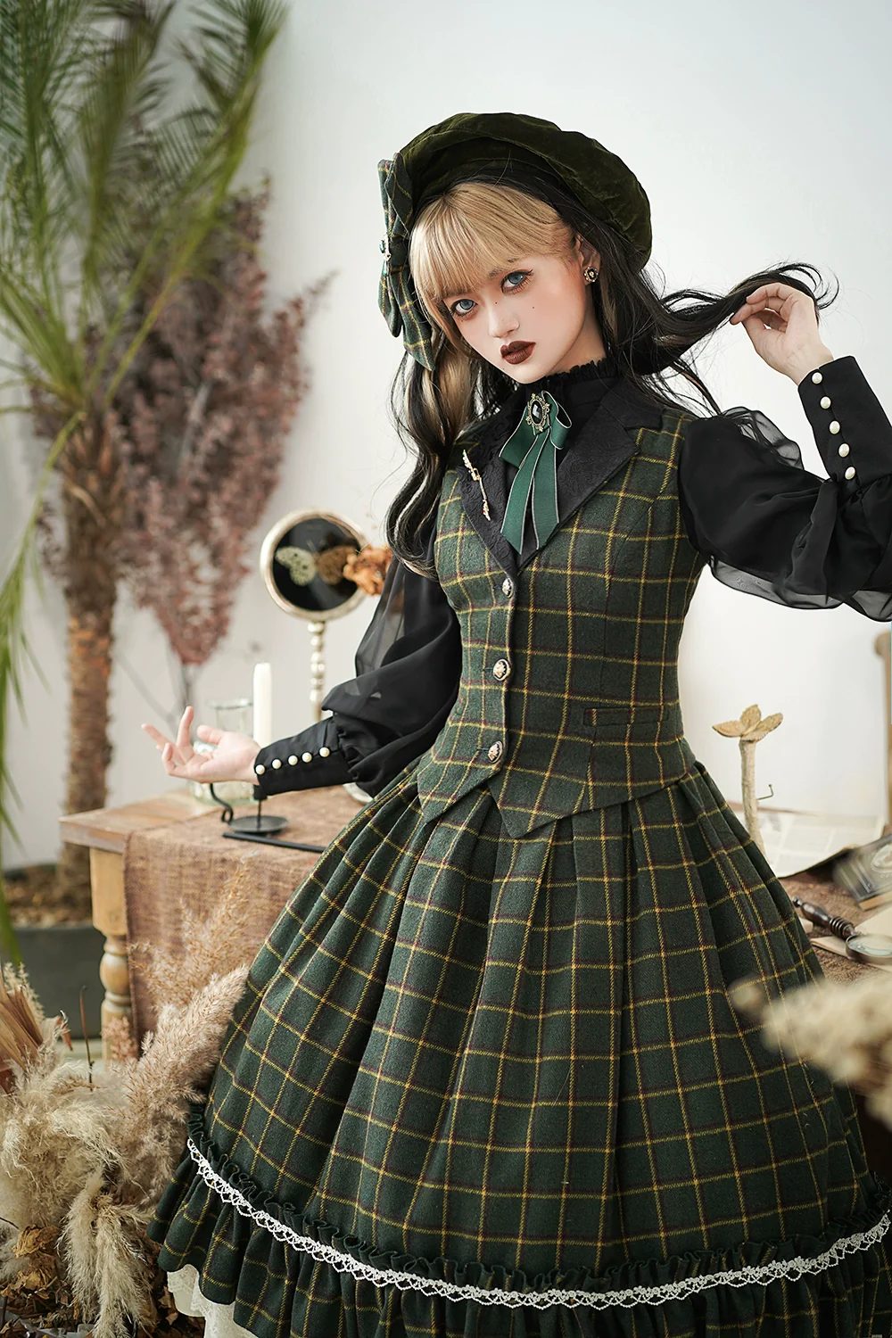 Rose - Elegant Lolita Pliad Print Vest Customized - Image 62