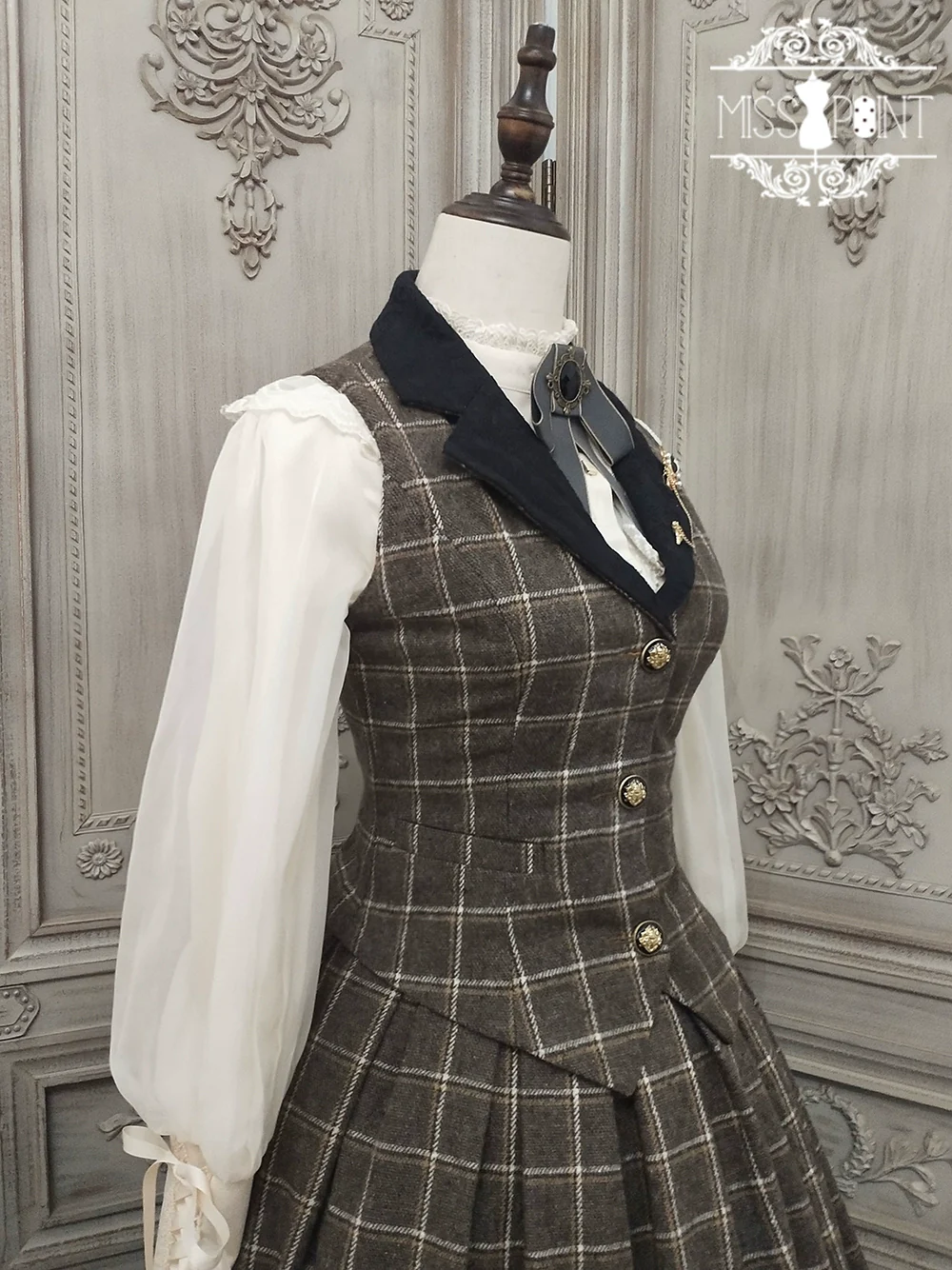 Rose - Elegant Lolita Pliad Print Vest Customized - Image 67