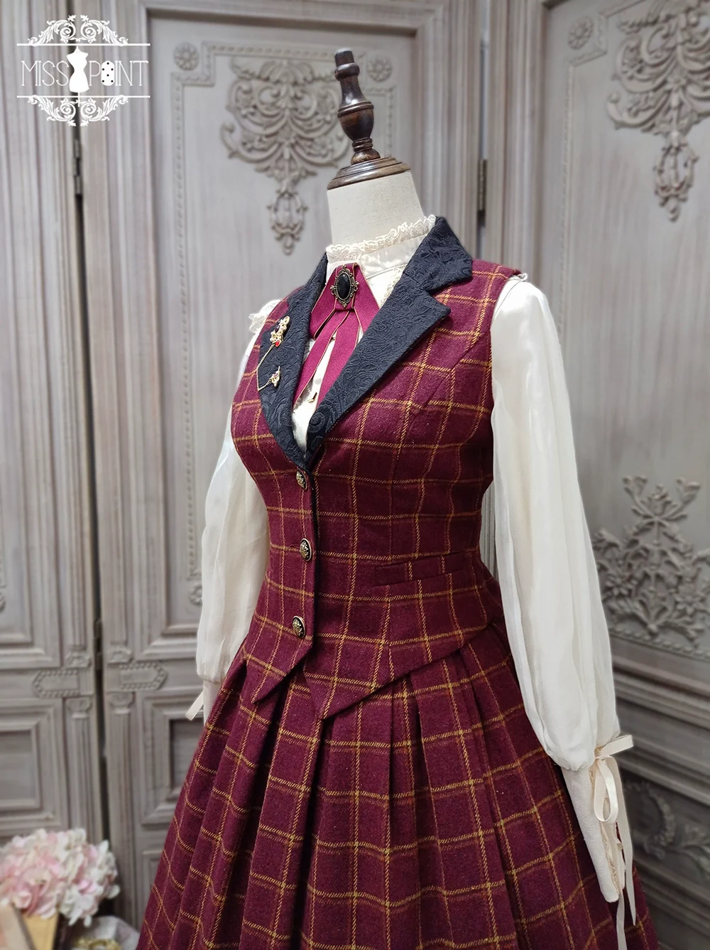 Rose - Elegant Lolita Pliad Print Vest Customized - Image 77