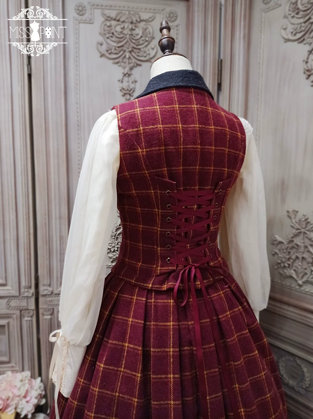 Rose - Elegant Lolita Pliad Print Vest Customized - Image 78