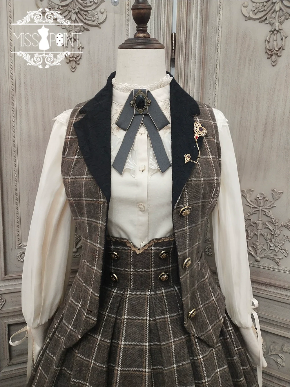 Rose - Elegant Lolita Pliad Print Vest Customized - Image 81