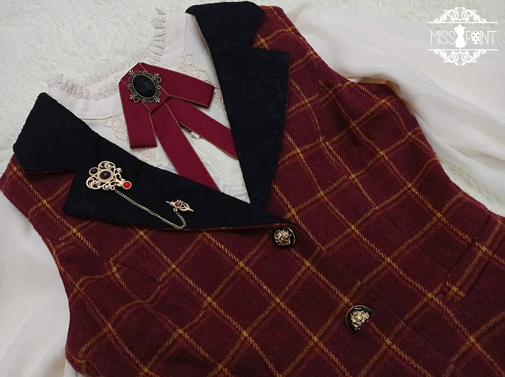 Rose - Elegant Lolita Pliad Print Vest Customized - Image 86