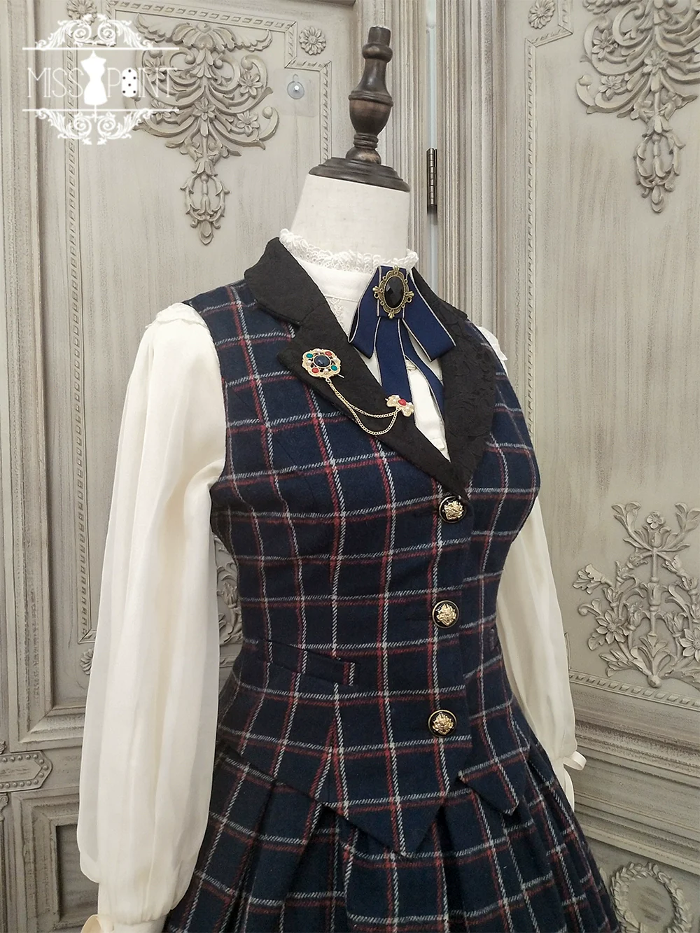 Rose - Elegant Lolita Pliad Print Vest Customized - Image 88