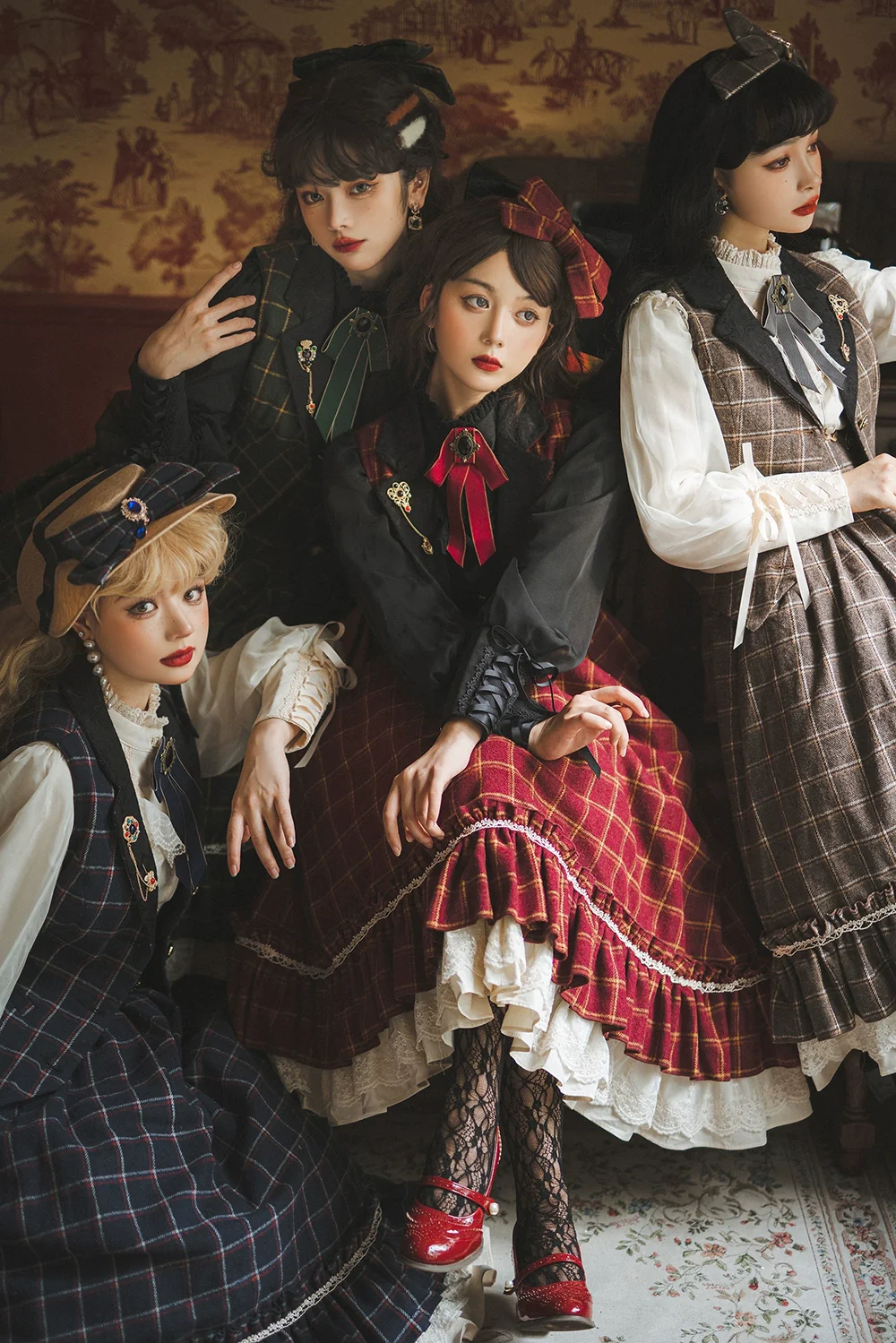 Rose - Elegant Lolita Pliad Print Vest Customized - Image 9