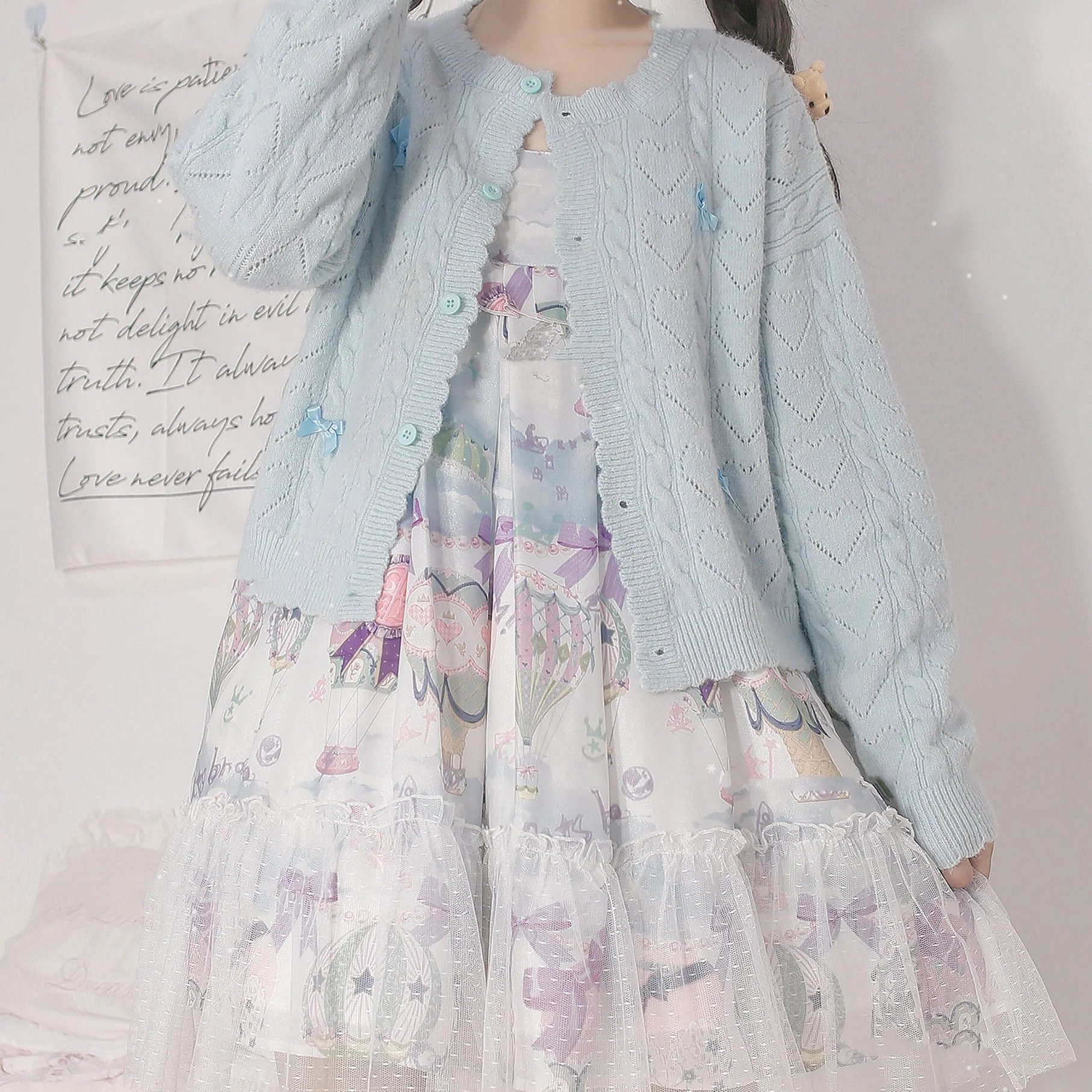 Hollow Out Long Sleeve Lolita Cardigan Multicolors - Image 11