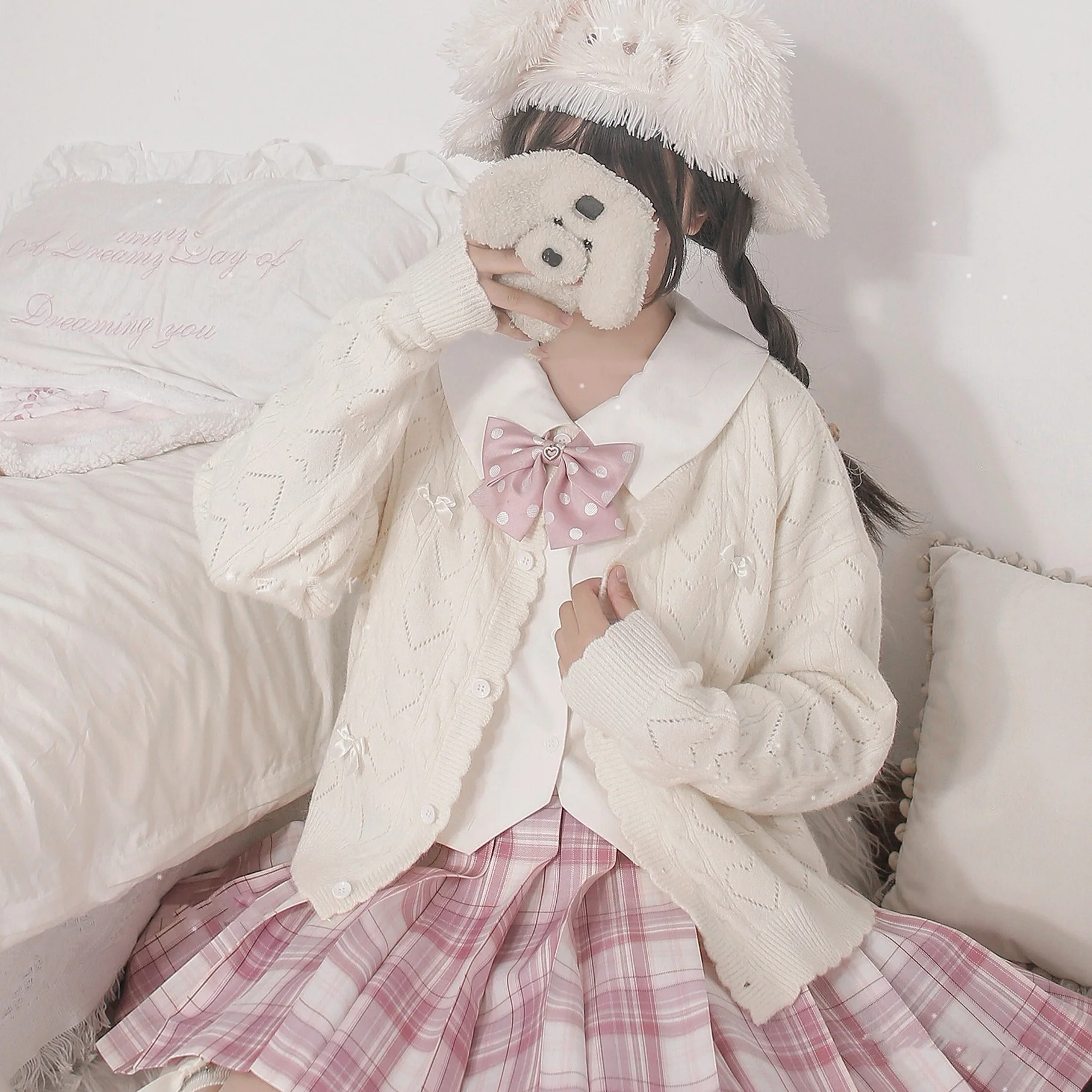 Hollow Out Long Sleeve Lolita Cardigan Multicolors - Image 13