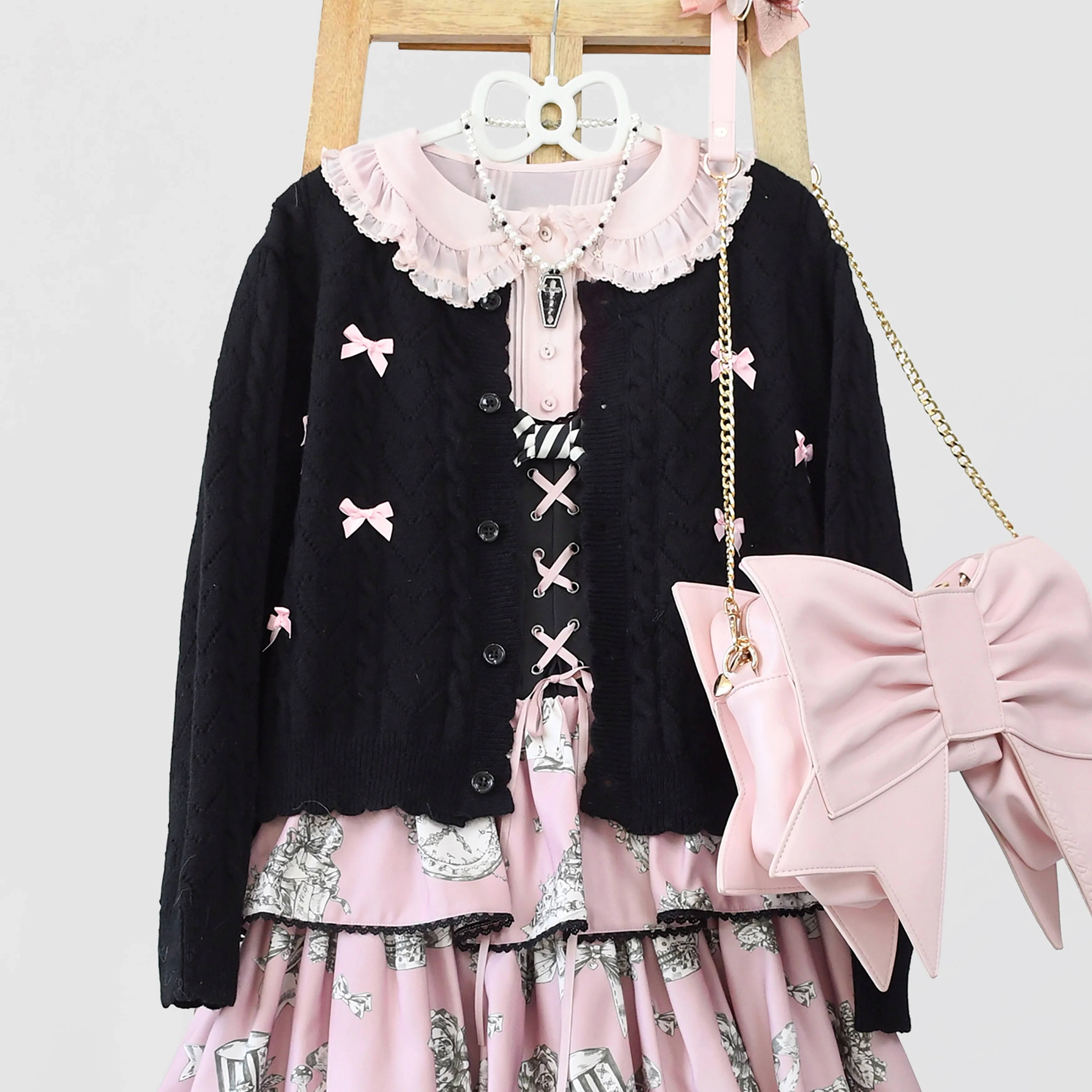 Hollow Out Long Sleeve Lolita Cardigan Multicolors - Image 14