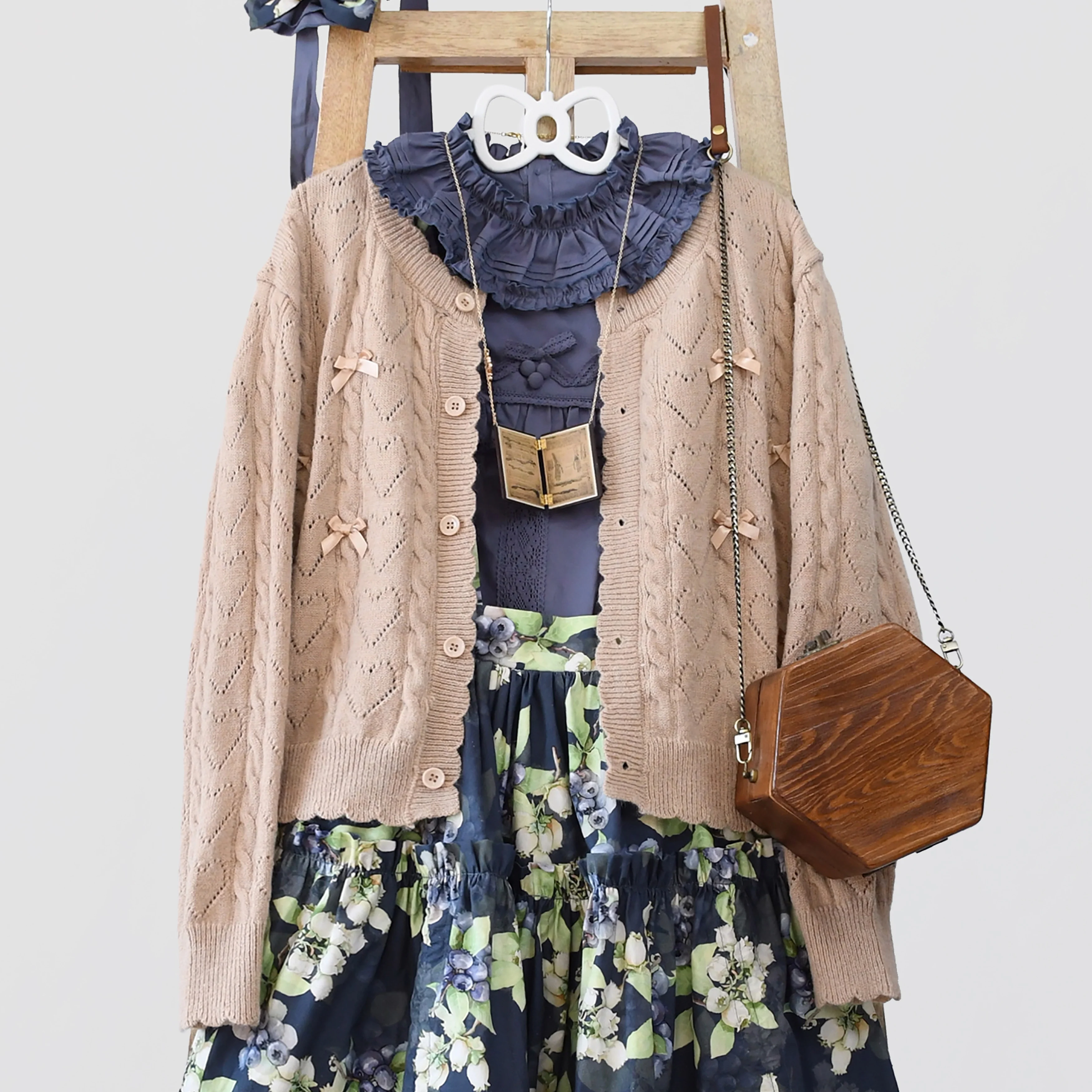 Hollow Out Long Sleeve Lolita Cardigan Multicolors - Image 18