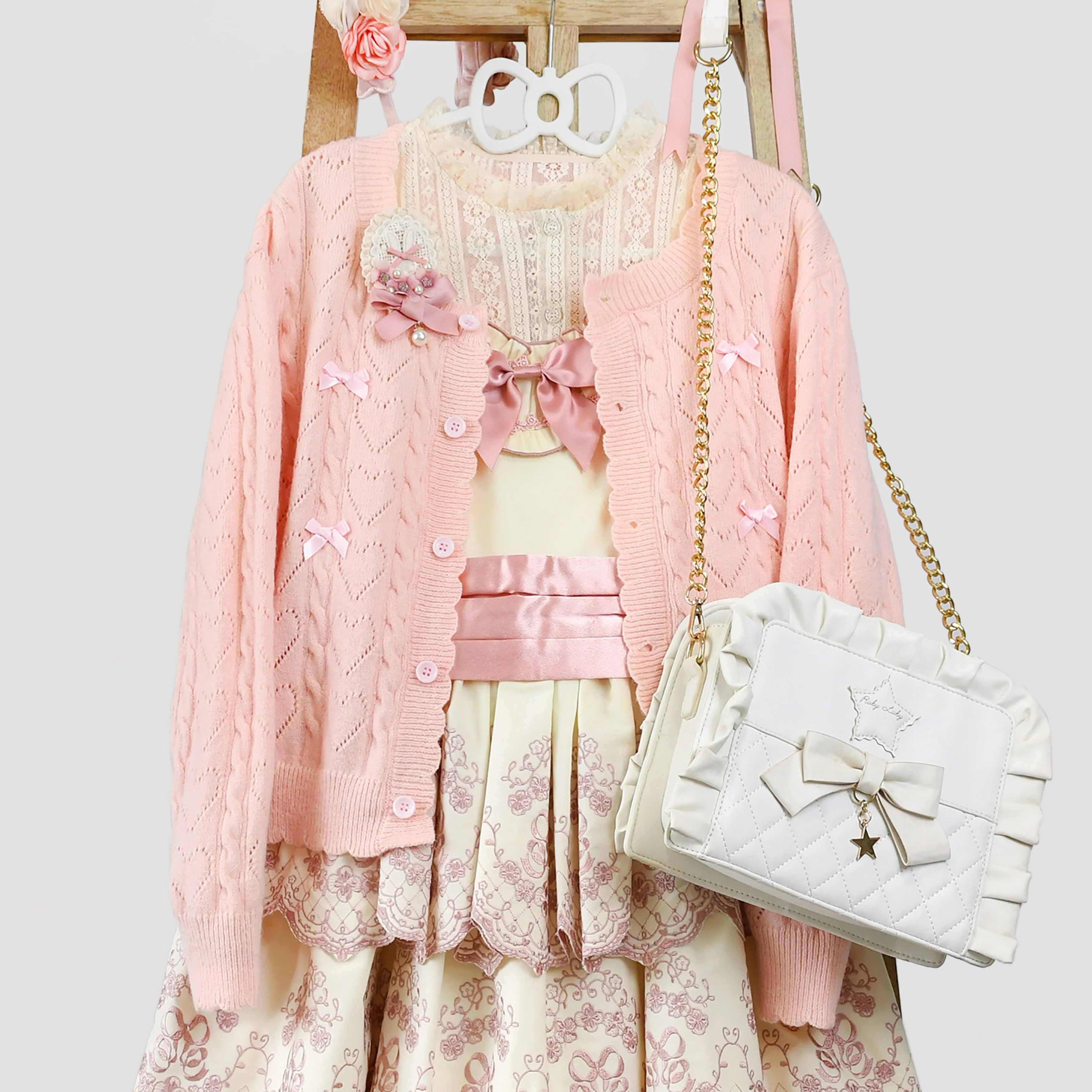 Hollow Out Long Sleeve Lolita Cardigan Multicolors - Image 19