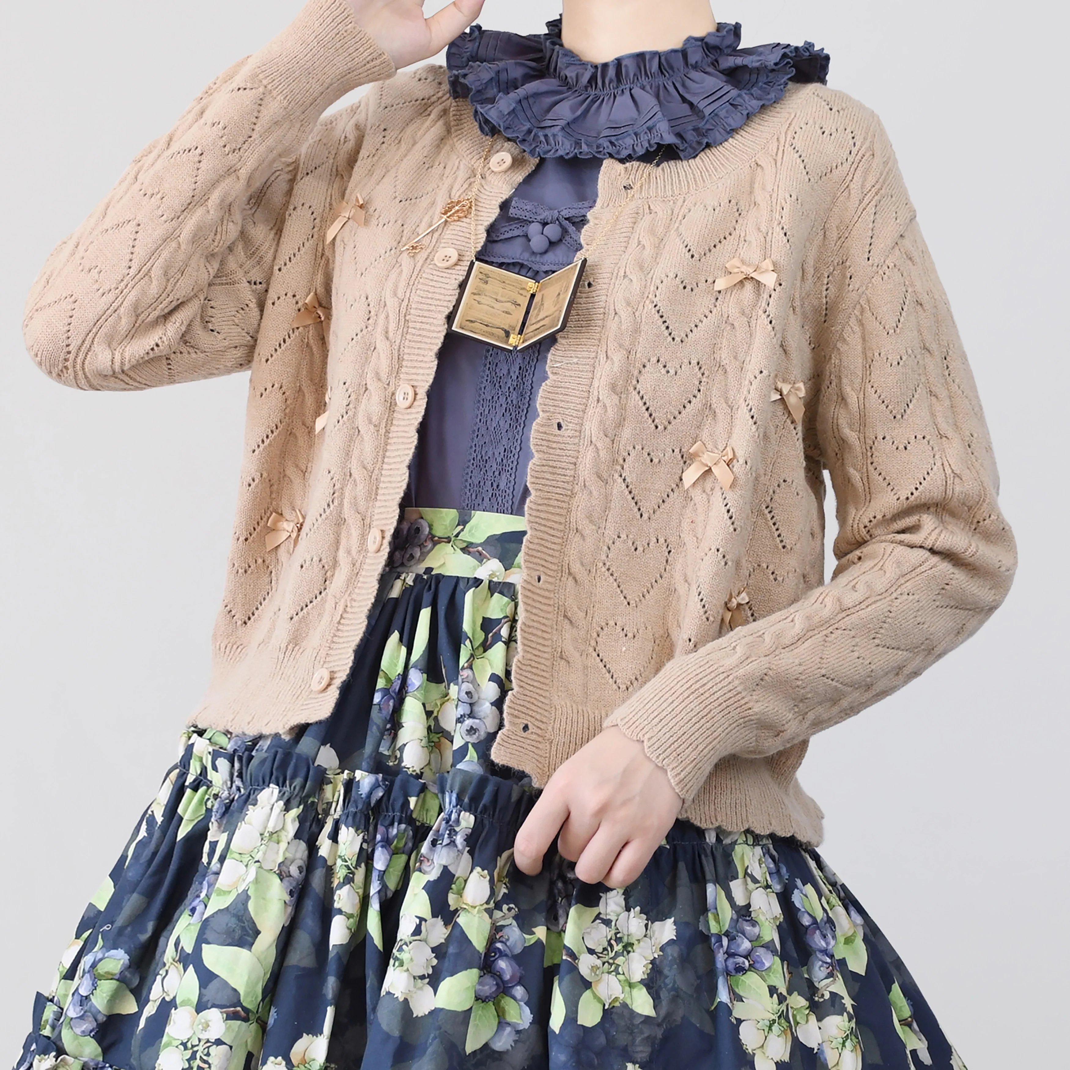 Hollow Out Long Sleeve Lolita Cardigan Multicolors - Image 20
