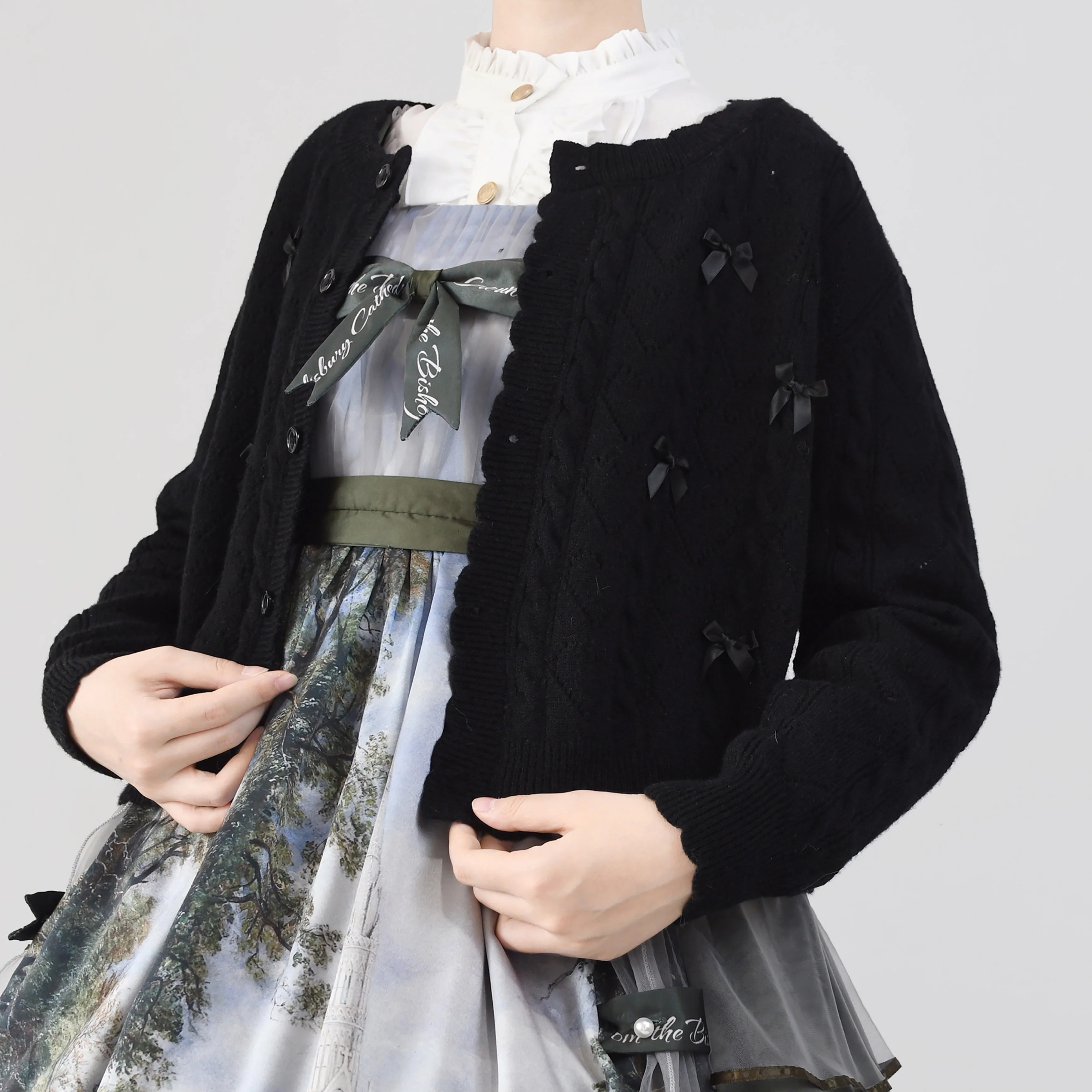 Hollow Out Long Sleeve Lolita Cardigan Multicolors - Image 21