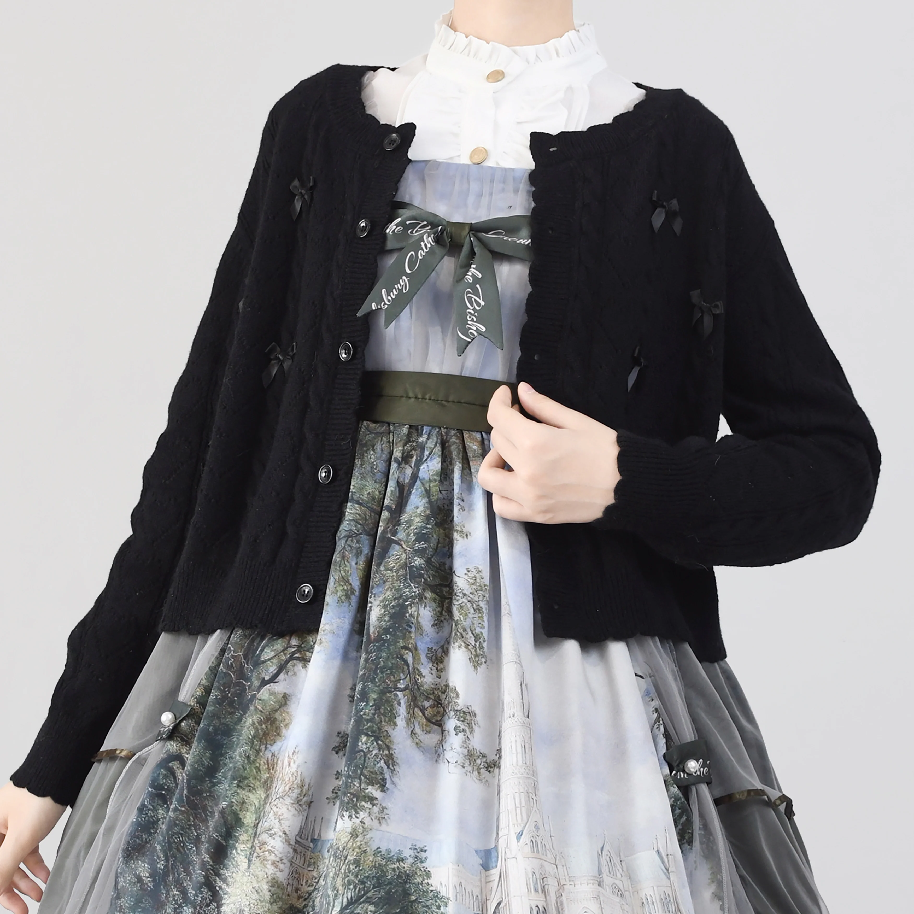 Hollow Out Long Sleeve Lolita Cardigan Multicolors - Image 22