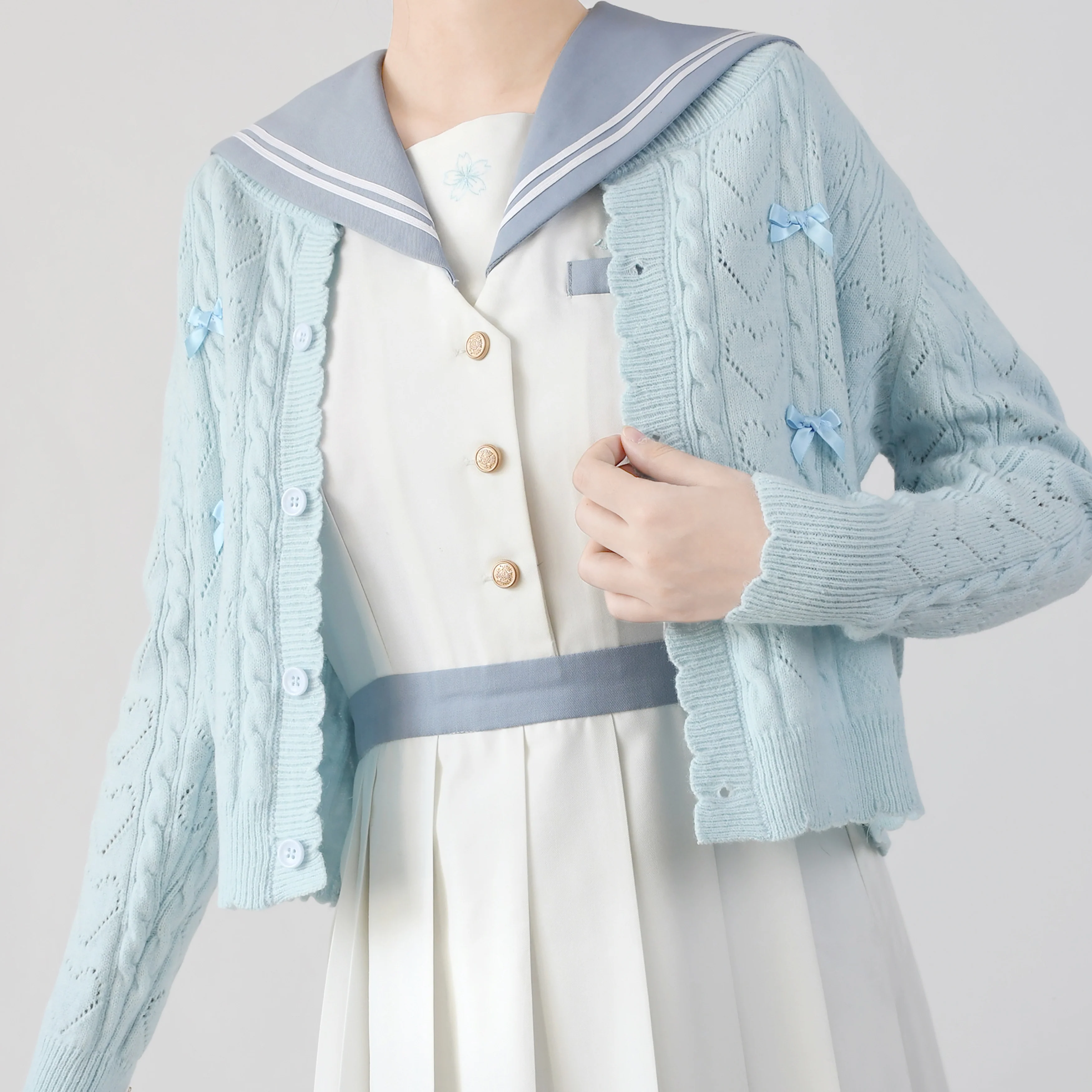 Hollow Out Long Sleeve Lolita Cardigan Multicolors - Image 23