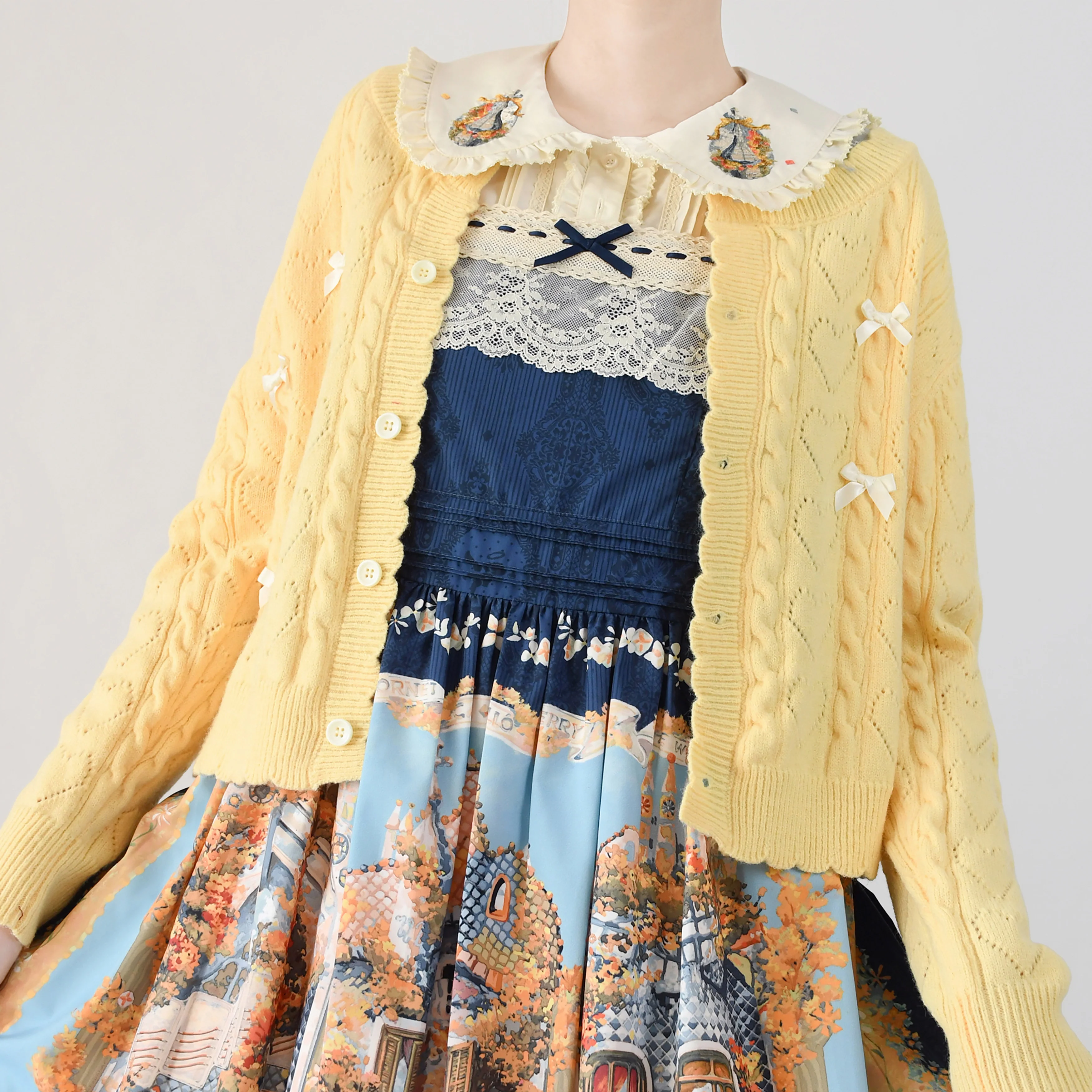Hollow Out Long Sleeve Lolita Cardigan Multicolors - Image 25