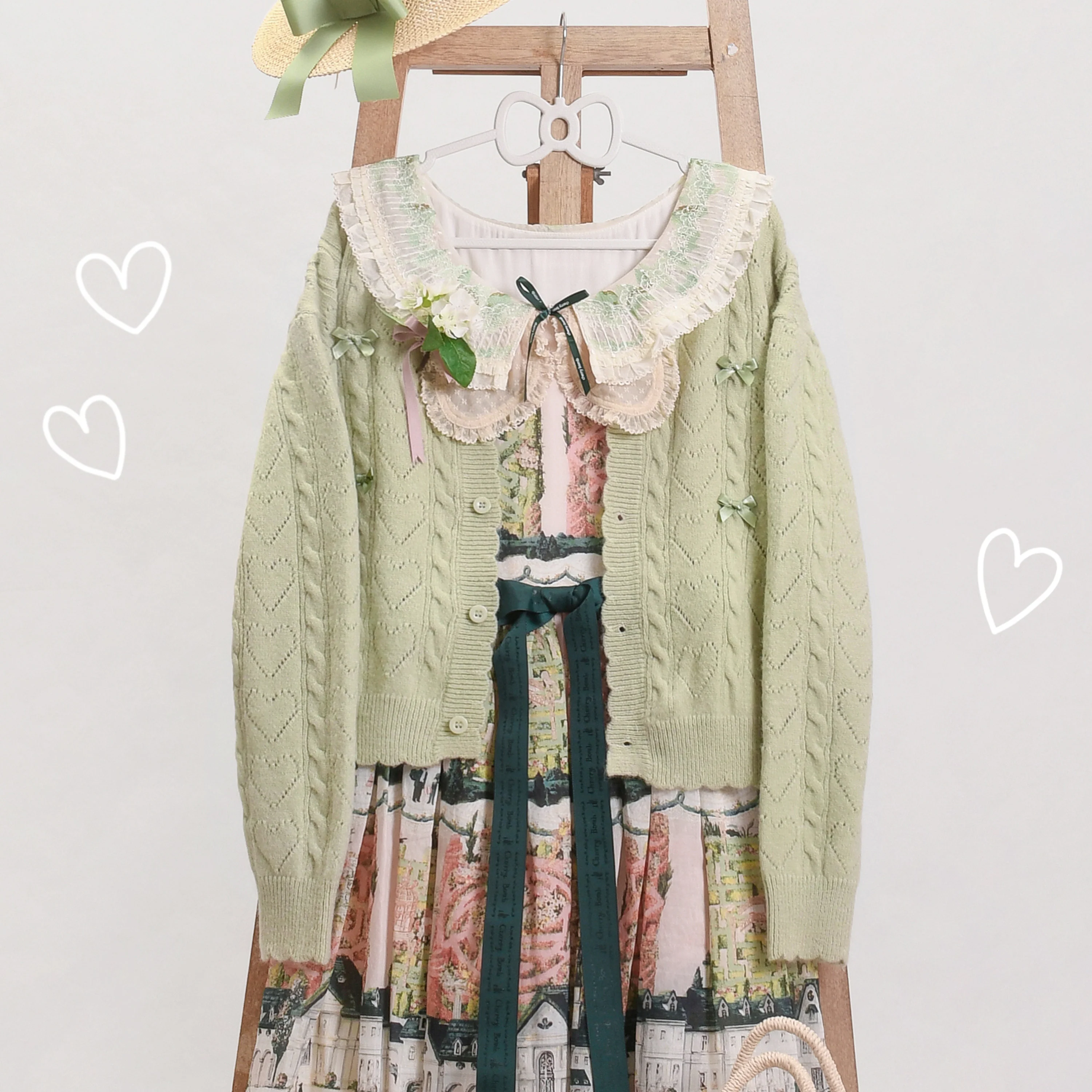 Hollow Out Long Sleeve Lolita Cardigan Multicolors - Image 35