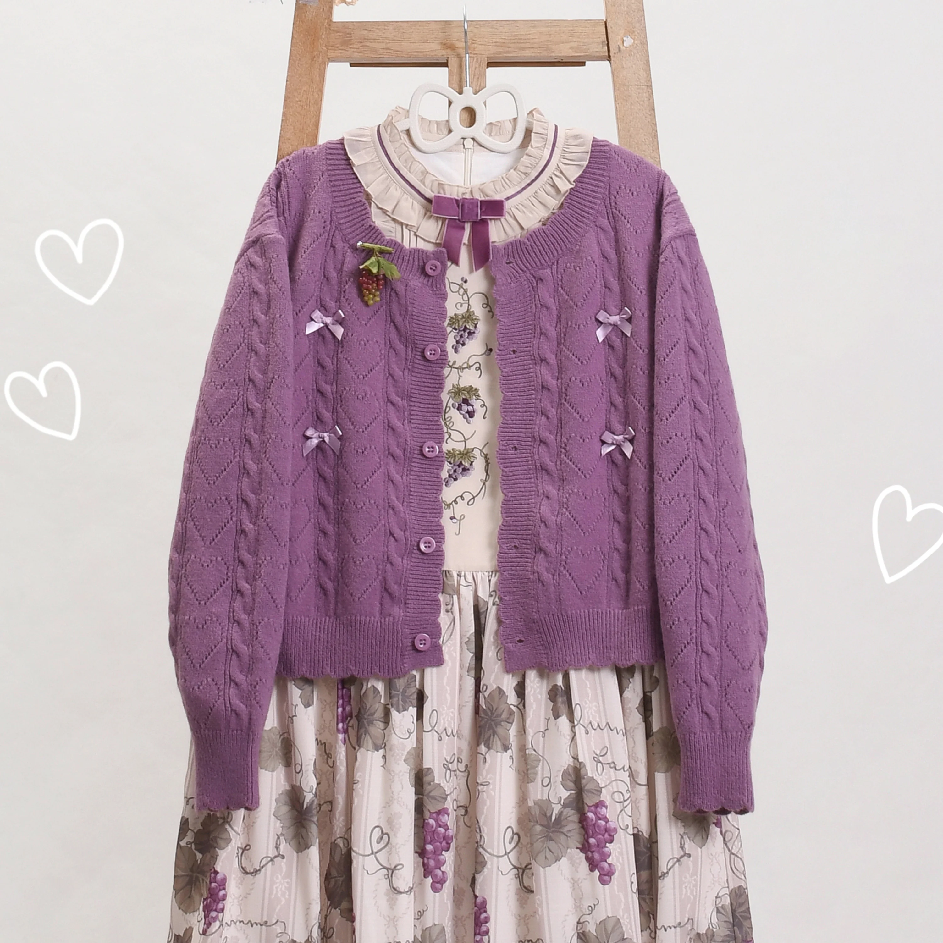Hollow Out Long Sleeve Lolita Cardigan Multicolors - Image 36
