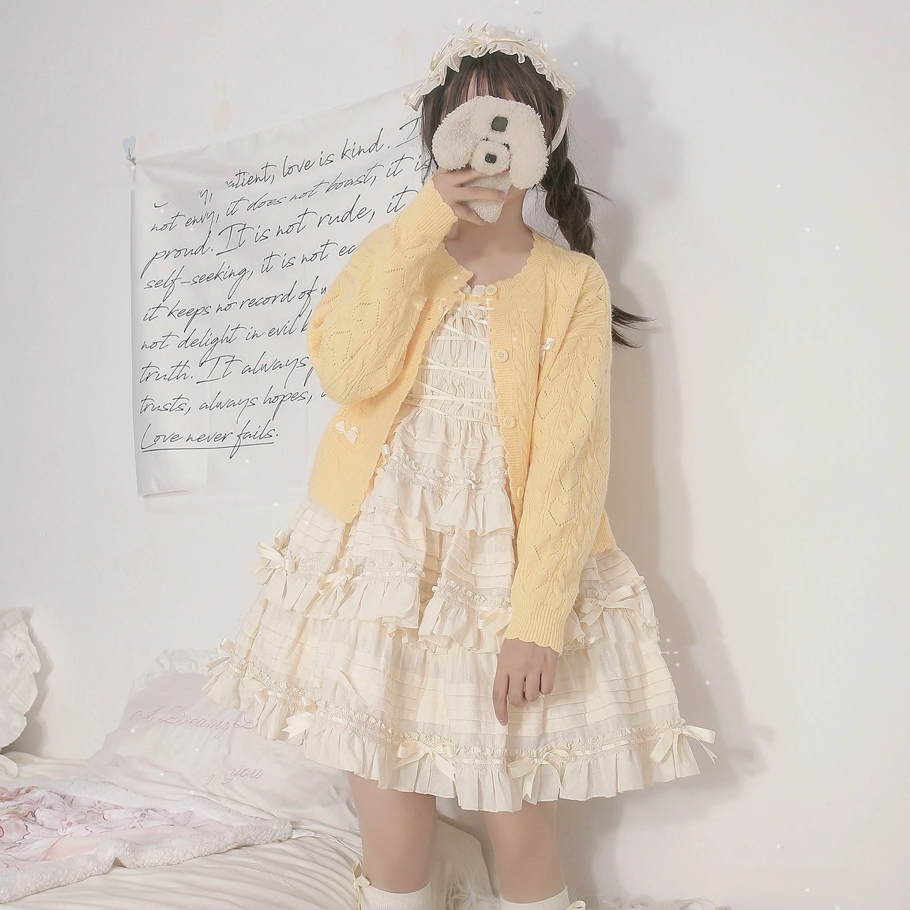 Hollow Out Long Sleeve Lolita Cardigan Multicolors - Image 5