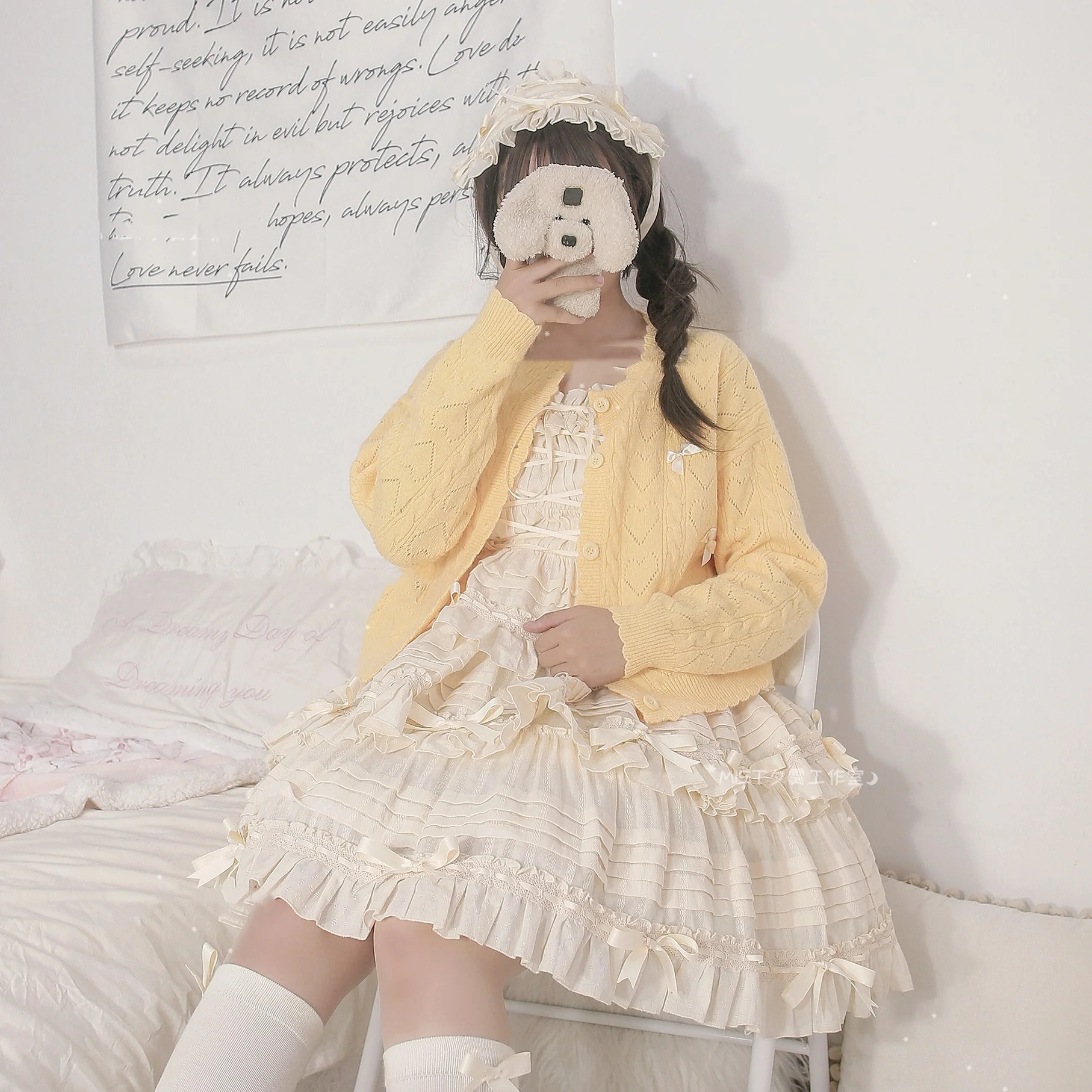 Hollow Out Long Sleeve Lolita Cardigan Multicolors - Image 6